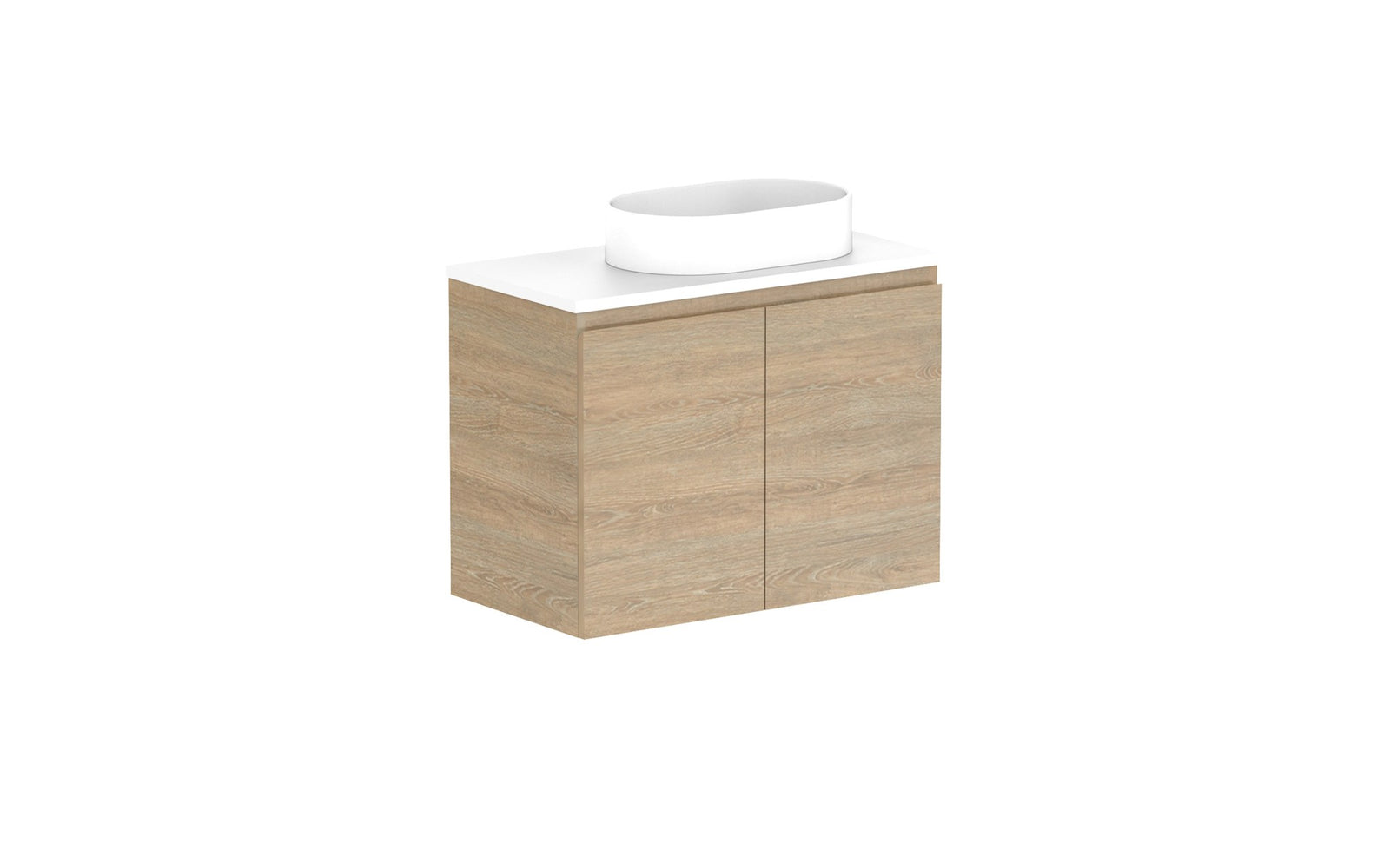 ADP Glacier Ensuite All-Door Twin Wall Hung Vanity 750mm right offset bowl, benchtop