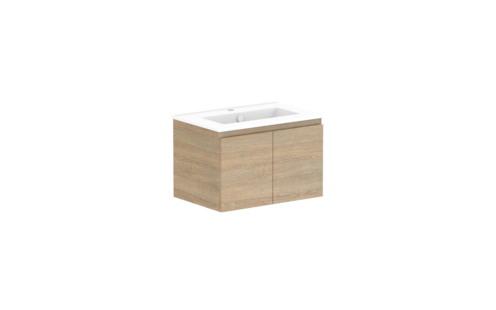 ADP Glacier Ensuite All-Door Slim Wall Hung Vanity 600mm centre bowl, ceramic top