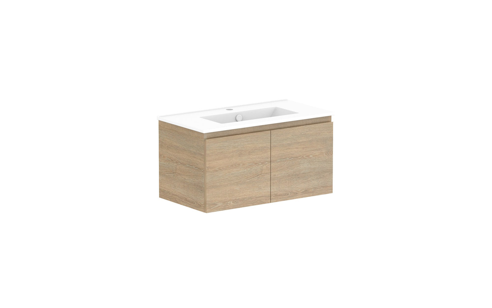 ADP Glacier Ensuite All-Door Slim Wall Hung Vanity 750mm centre bowl, ceramic top