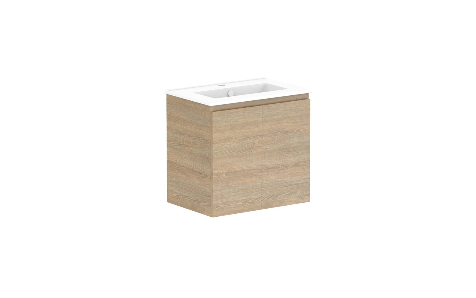 ADP Glacier Ensuite All-Door Twin Wall Hung Vanity 600mm centre bowl, ceramic top