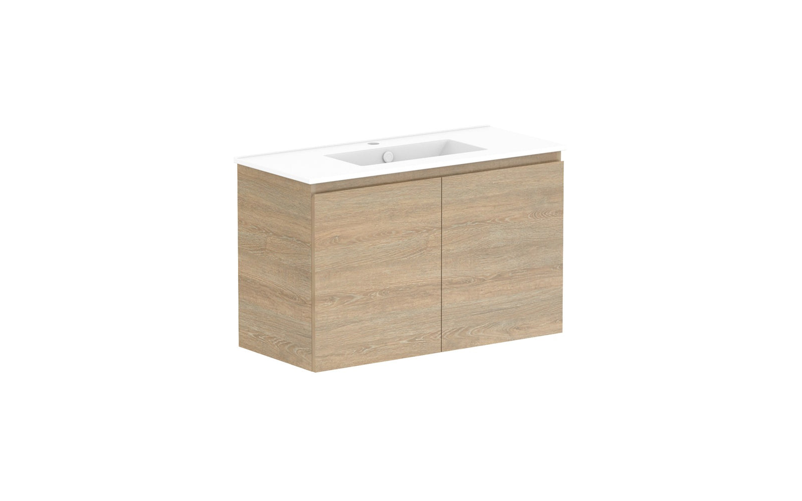ADP Glacier Ensuite All-Door Twin Wall Hung Vanity 900mm centre bowl, ceramic top