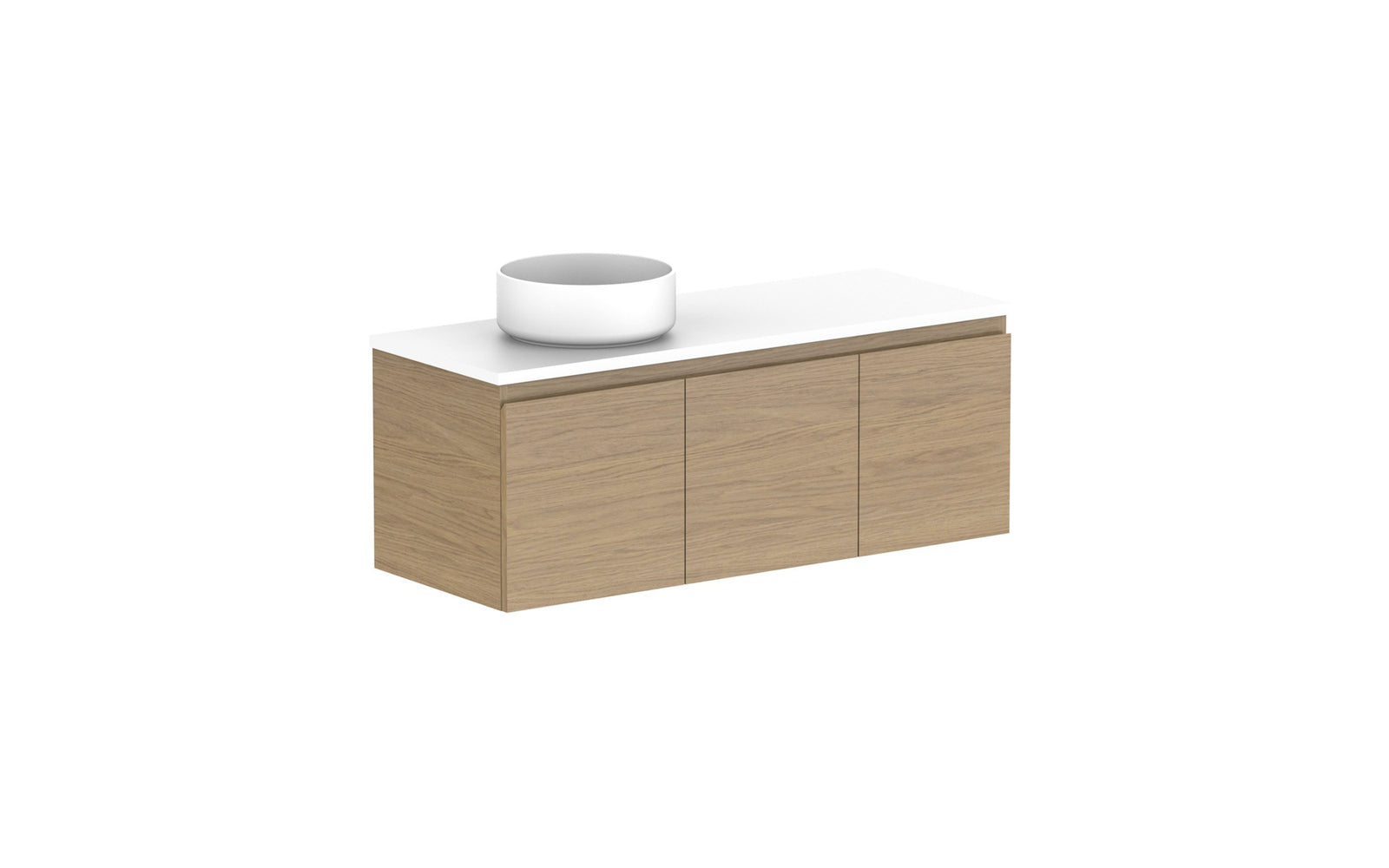 ADP Glacier Ensuite Door & Drawer Slim Wall Hung Vanity 1050mm left offset bowl, benchtop