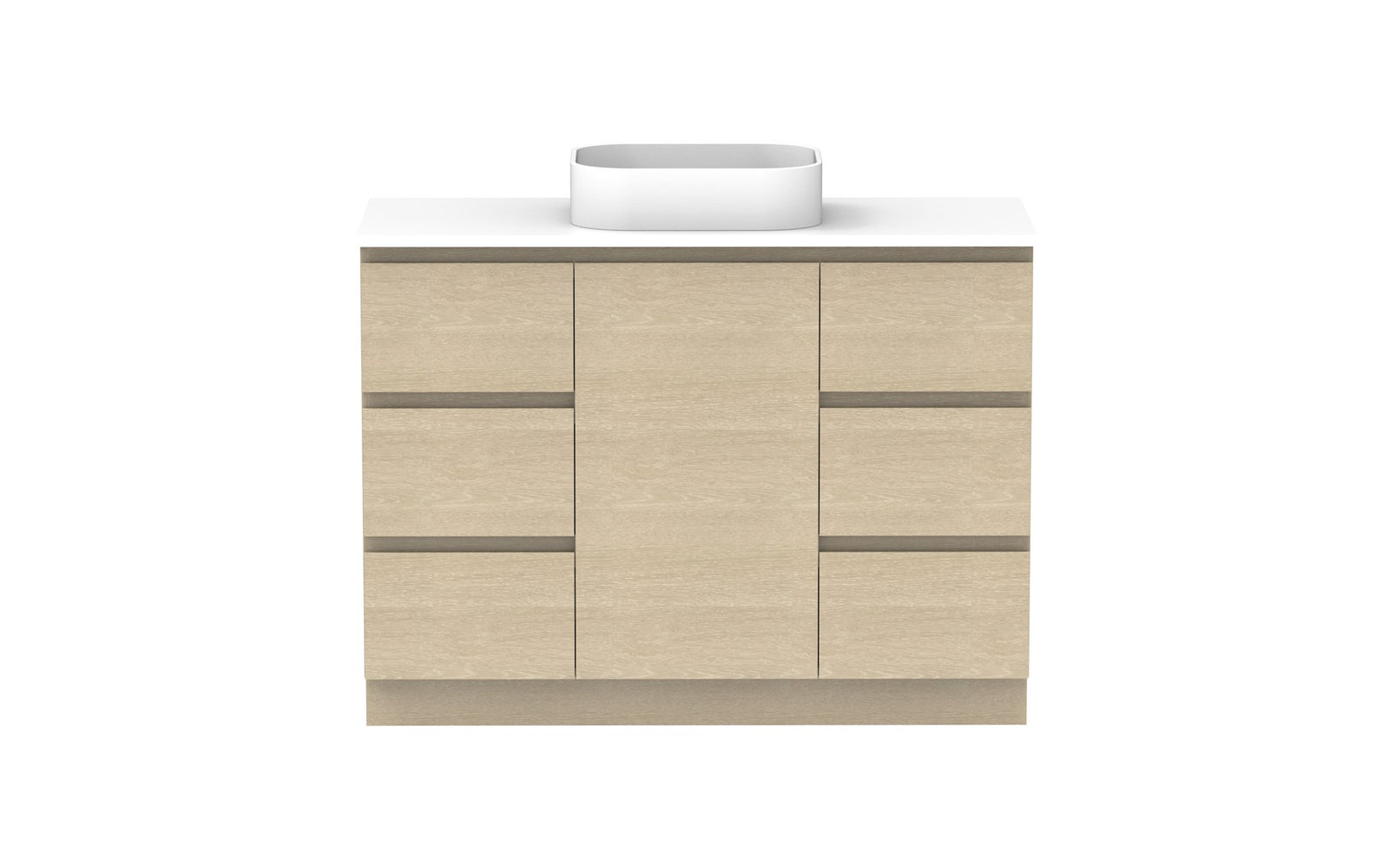 ADP Glacier Hamper Trio Floor Mount Vanity 1200mm centre bowl