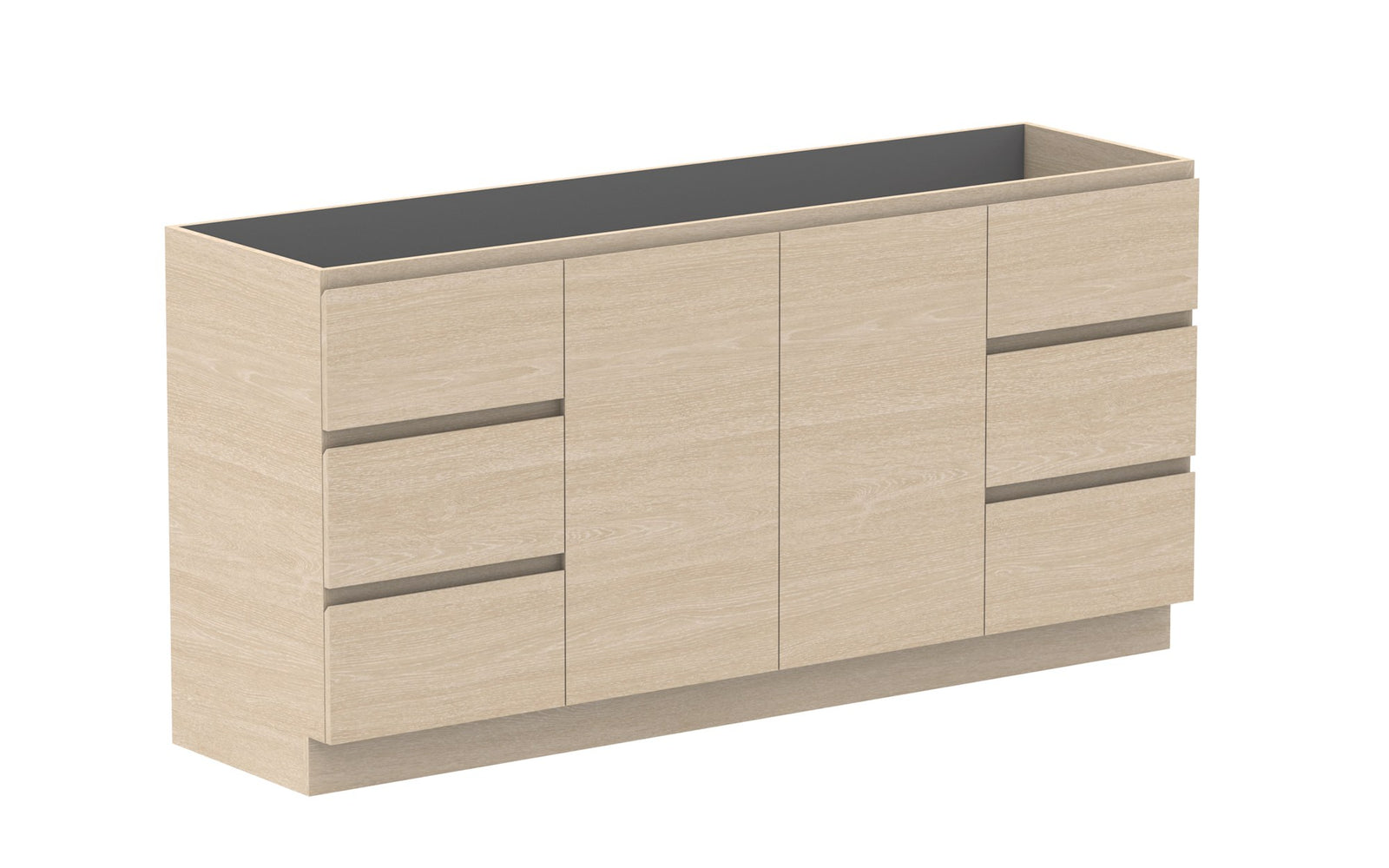 ADP Glacier Hamper Trio Floor Mount Vanity 1800mm cabinet only