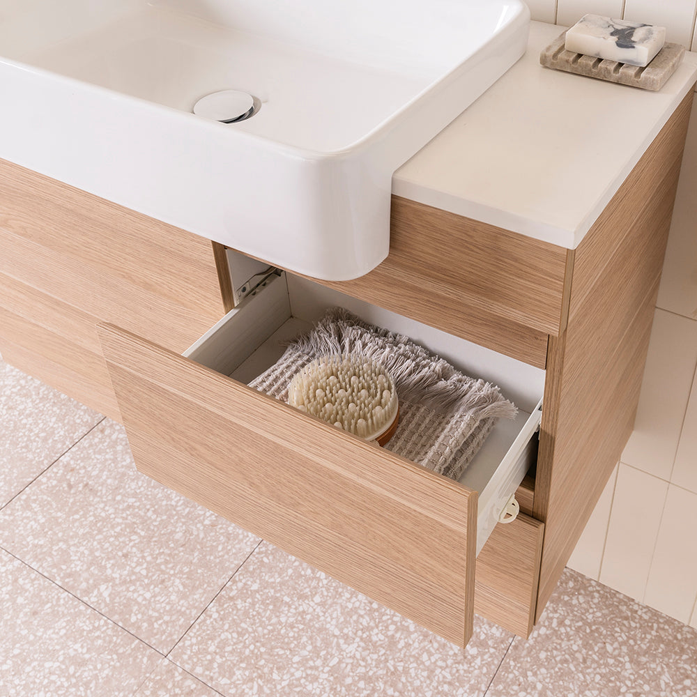 ADP Glacier Lite Full Depth Door & Drawer Vanity in Natural Oak
