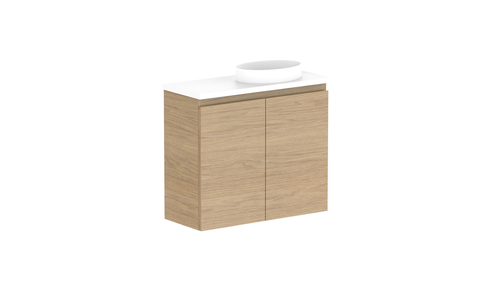 ADP Glacier Mini Wall Hung Vanity 600mm right offset bowl, benchtop
