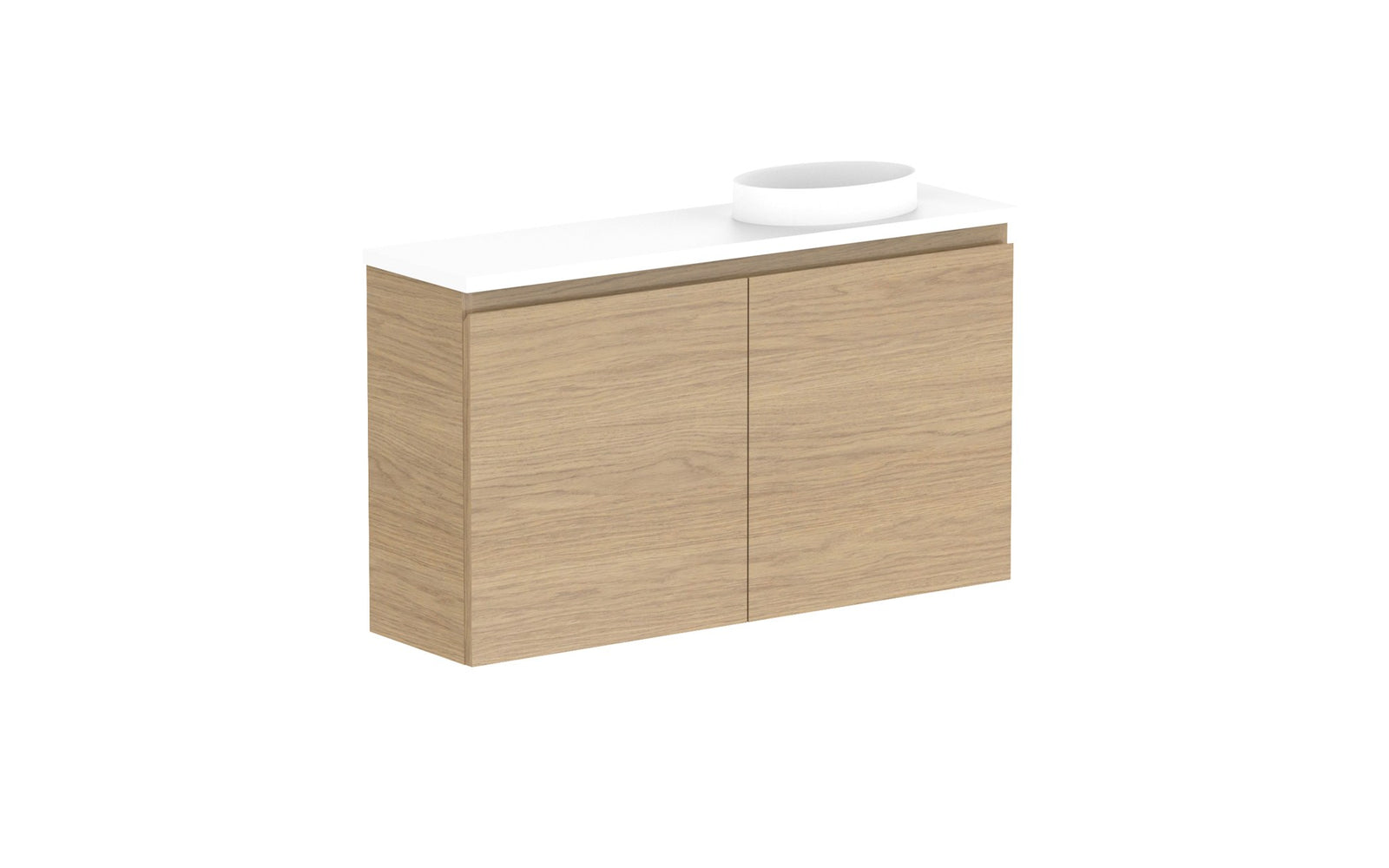 ADP Glacier Mini Wall Hung Vanity 900mm right offset bowl, benchtop