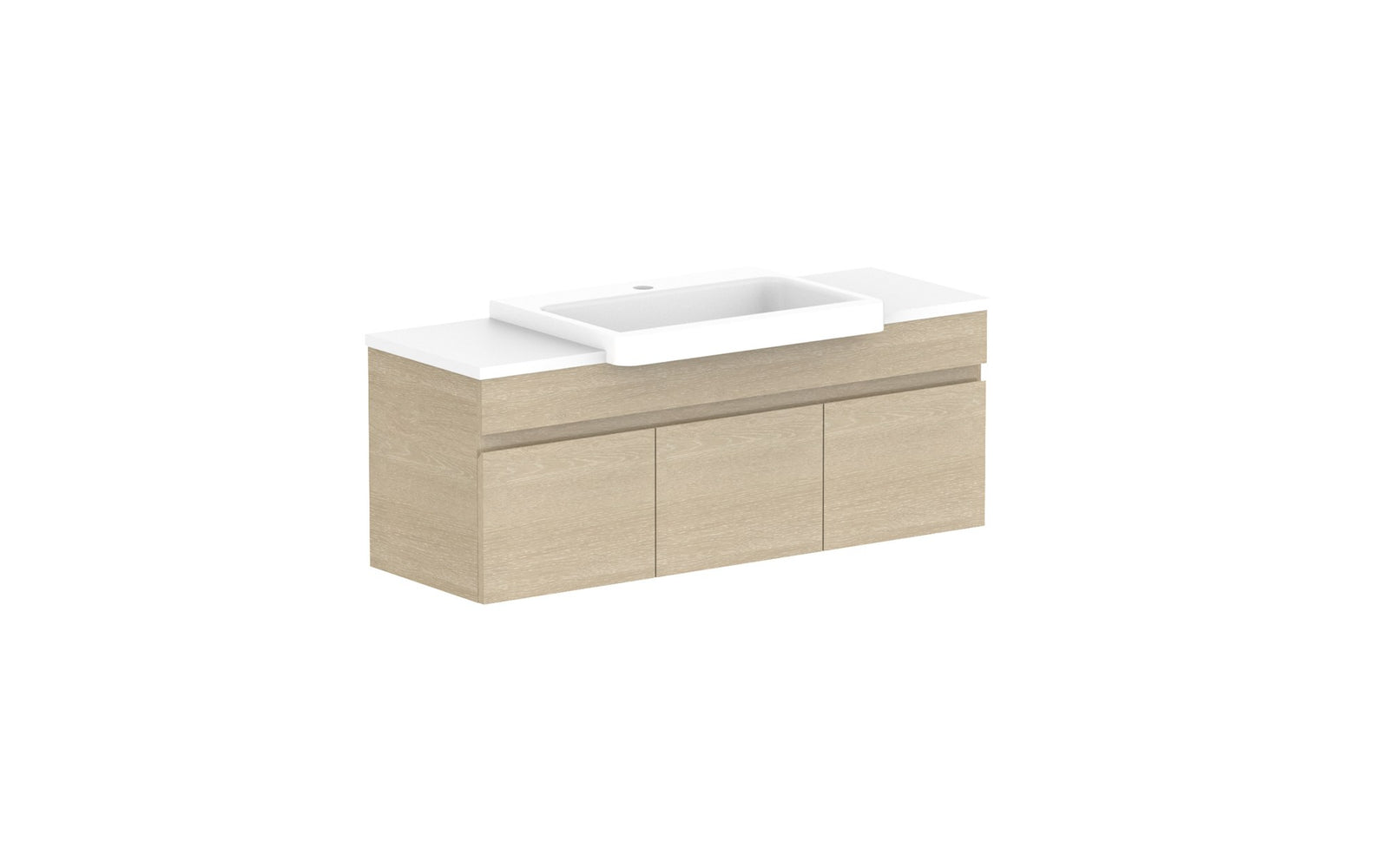 ADP Glacier Semi-Recessed All-Door Slim Wall Hung Vanity 1050mm centre bowl, benchtop