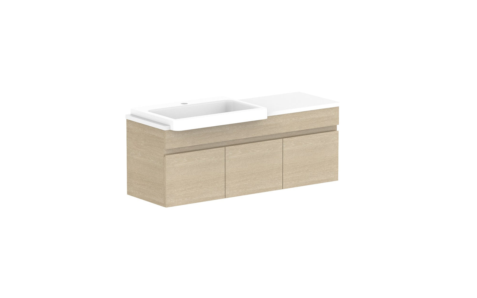 ADP Glacier Semi-Recessed All-Door Slim Wall Hung Vanity 1050mm left offset bowl, benchtop