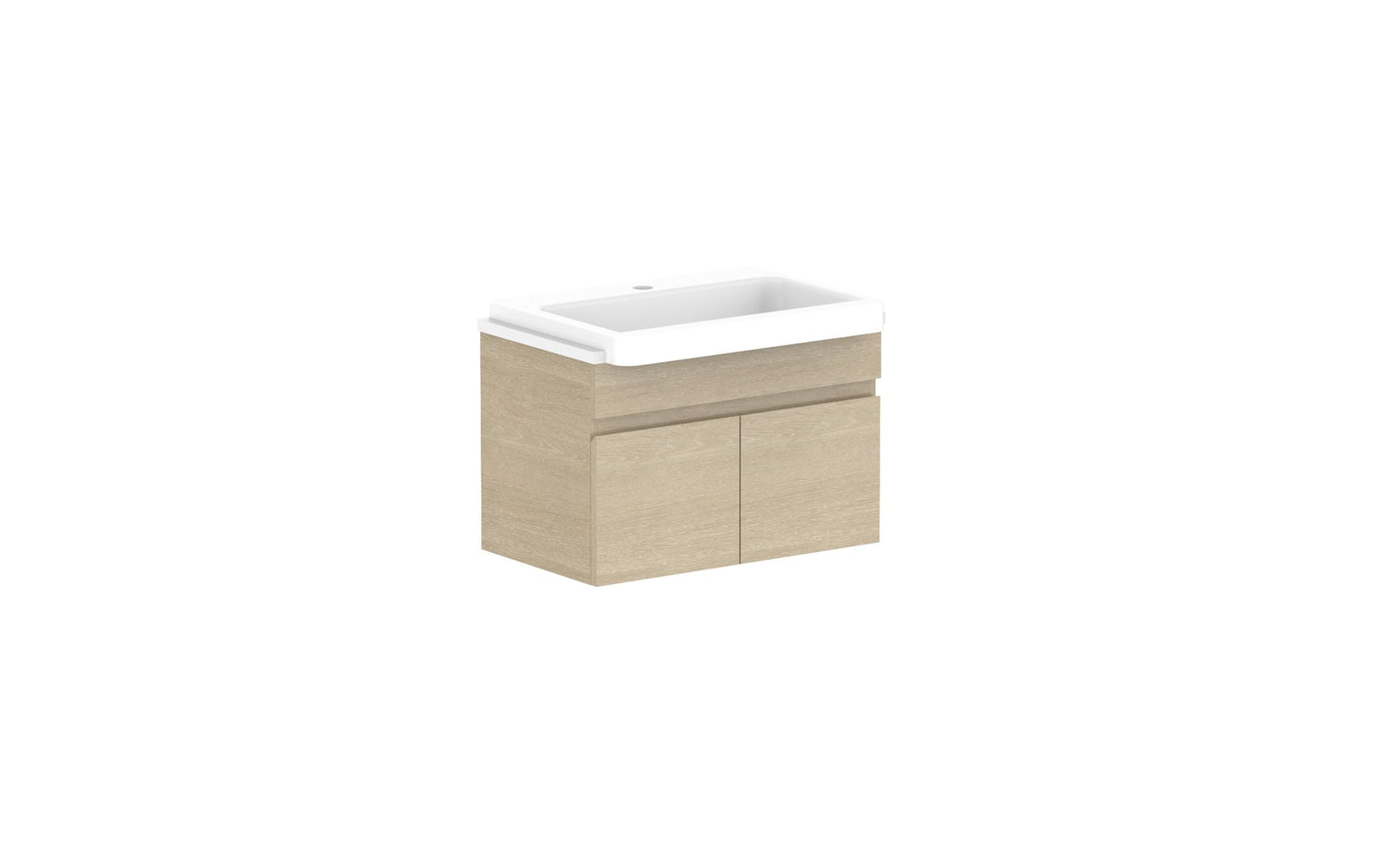 ADP Glacier Semi-Recessed All-Door Slim Wall Hung Vanity 600mm centre bowl, benchtop