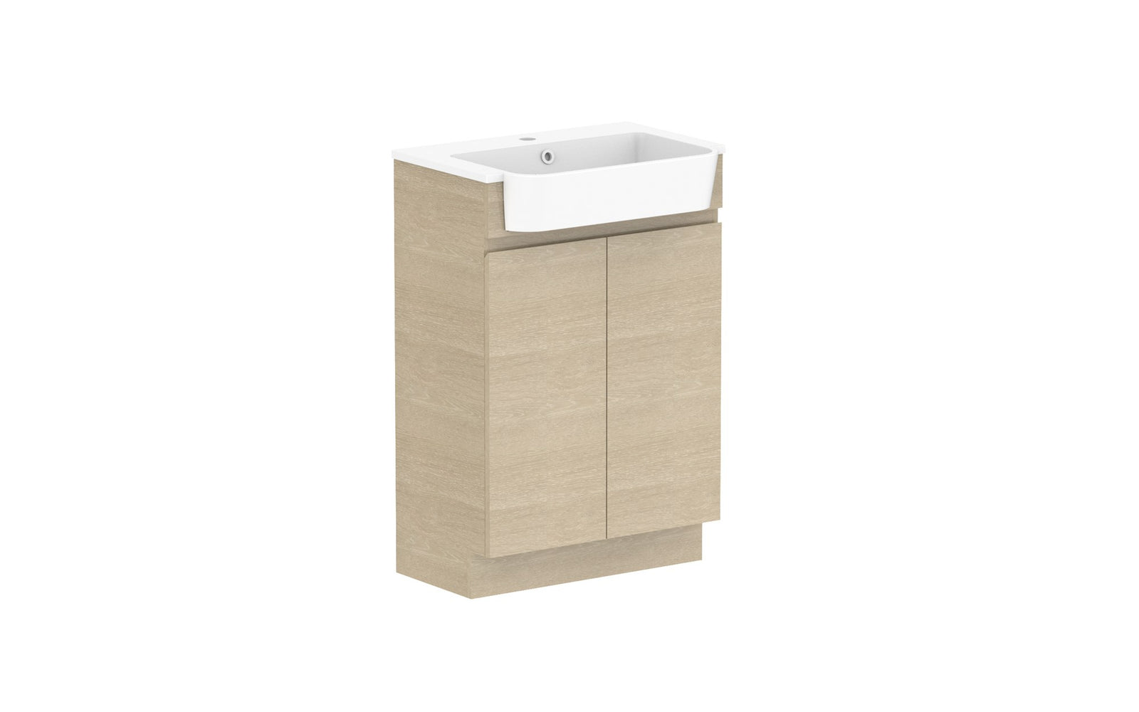 ADP Glacier Semi-Recessed All-Door Trio Floor Mount Vanity 600mm centre bowl, cast marble top