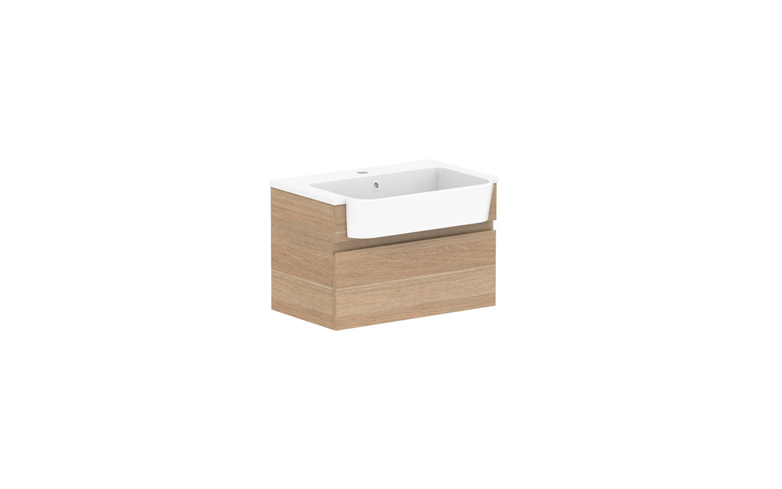 ADP Glacier Semi-Recessed All-Drawer Slim Wall Hung Vanity 600mm, cast marble top