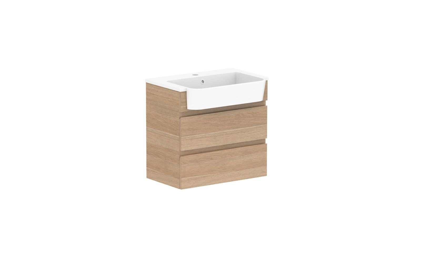 ADP Glacier Semi-Recessed All-Drawer Twin Wall Hung Vanity 600mm, cast marble top