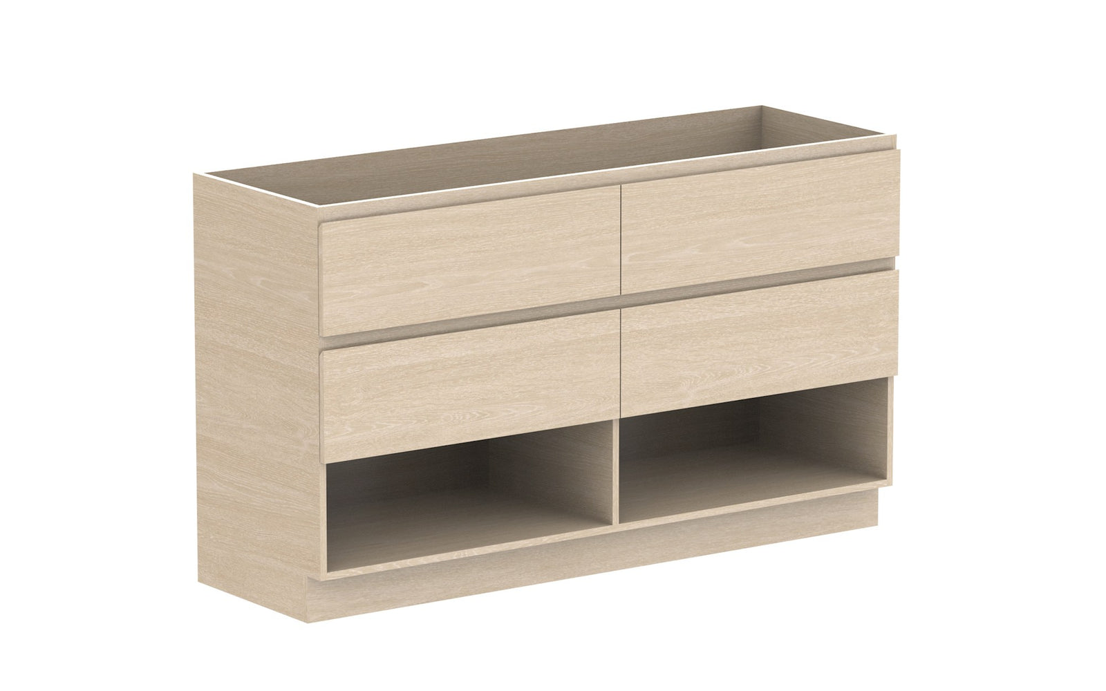 ADP Glacier Full Depth Shelf Twin Floor Mount Vanity 1500mm cabinet only