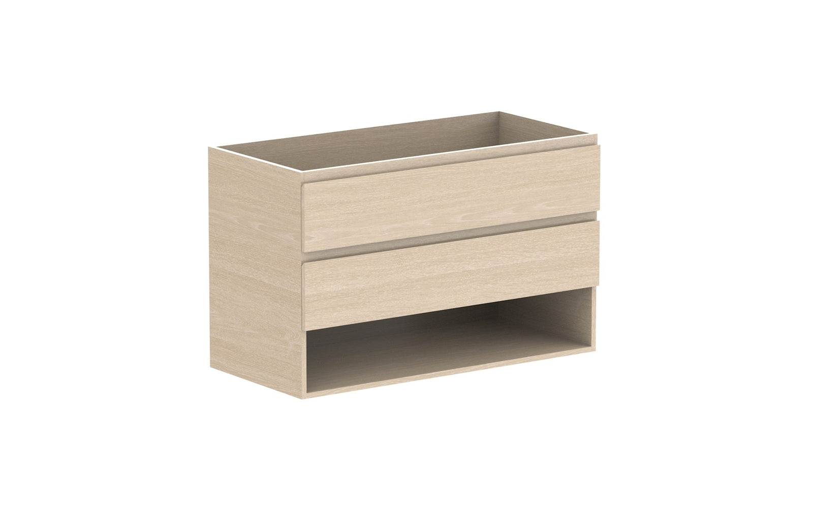 ADP Glacier Full Depth Shelf Twin Wall Hung Vanity 1050mm cabinet only