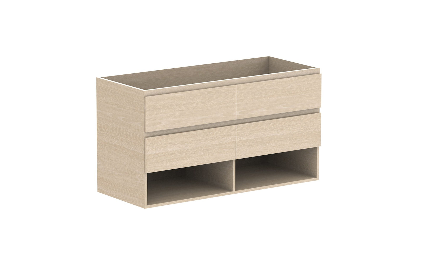 ADP Glacier Full Depth Shelf Twin Wall Hung Vanity 1200mm cabinet only