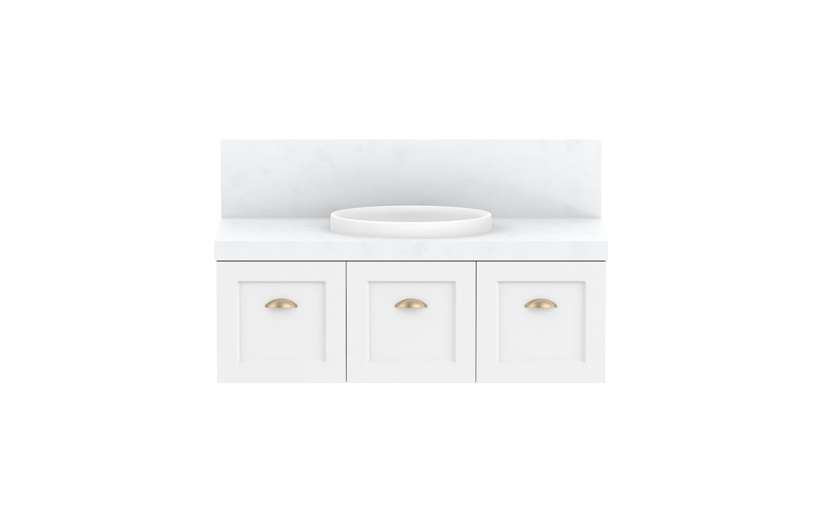 ADP London Wall Hung Vanity 1200mm centre bowl, front view
