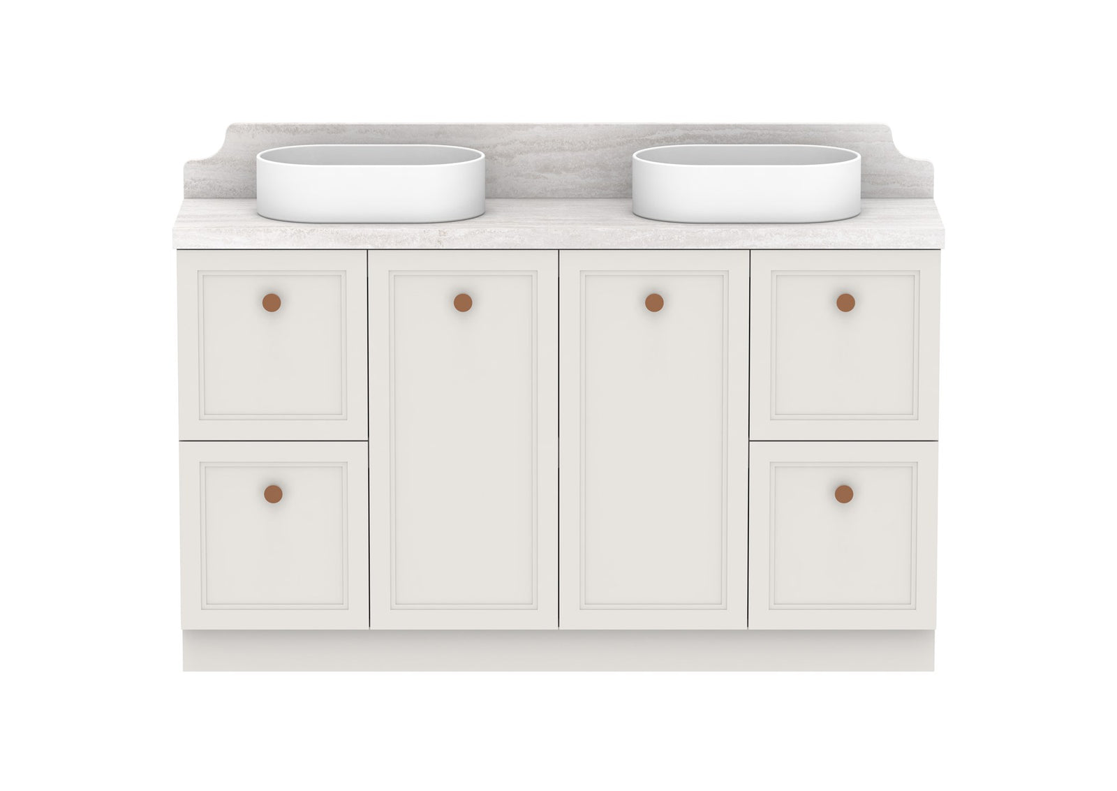 ADP Mabel Ensuite Floor Mount Vanity 1500mm double bowl, front view