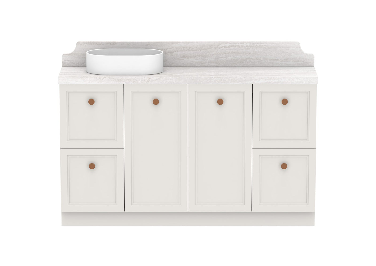 ADP Mabel Ensuite Floor Mount Vanity 1500mm left offset bowl, front view