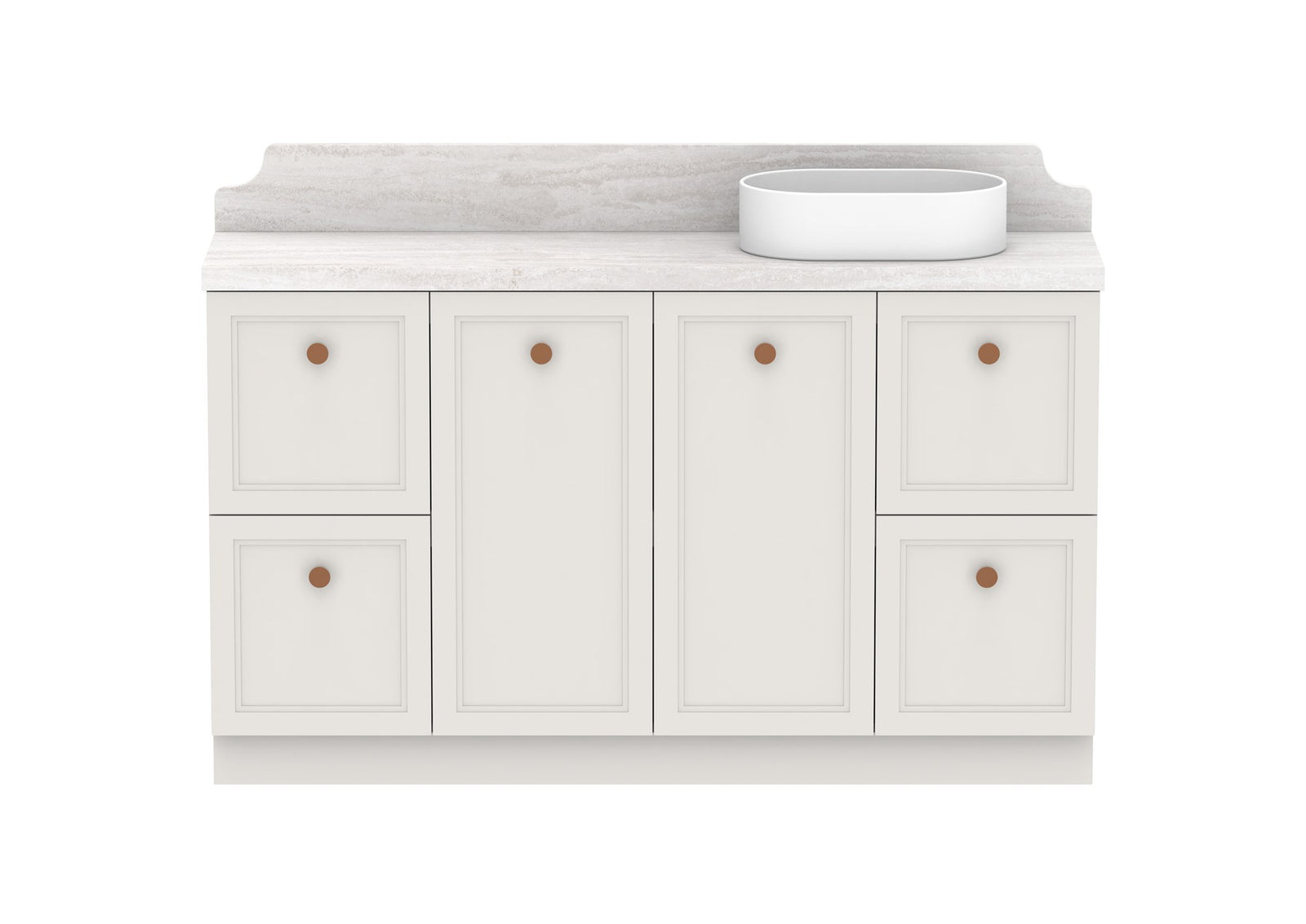 ADP Mabel Ensuite Floor Mount Vanity 1500mm right offset bowl, front view