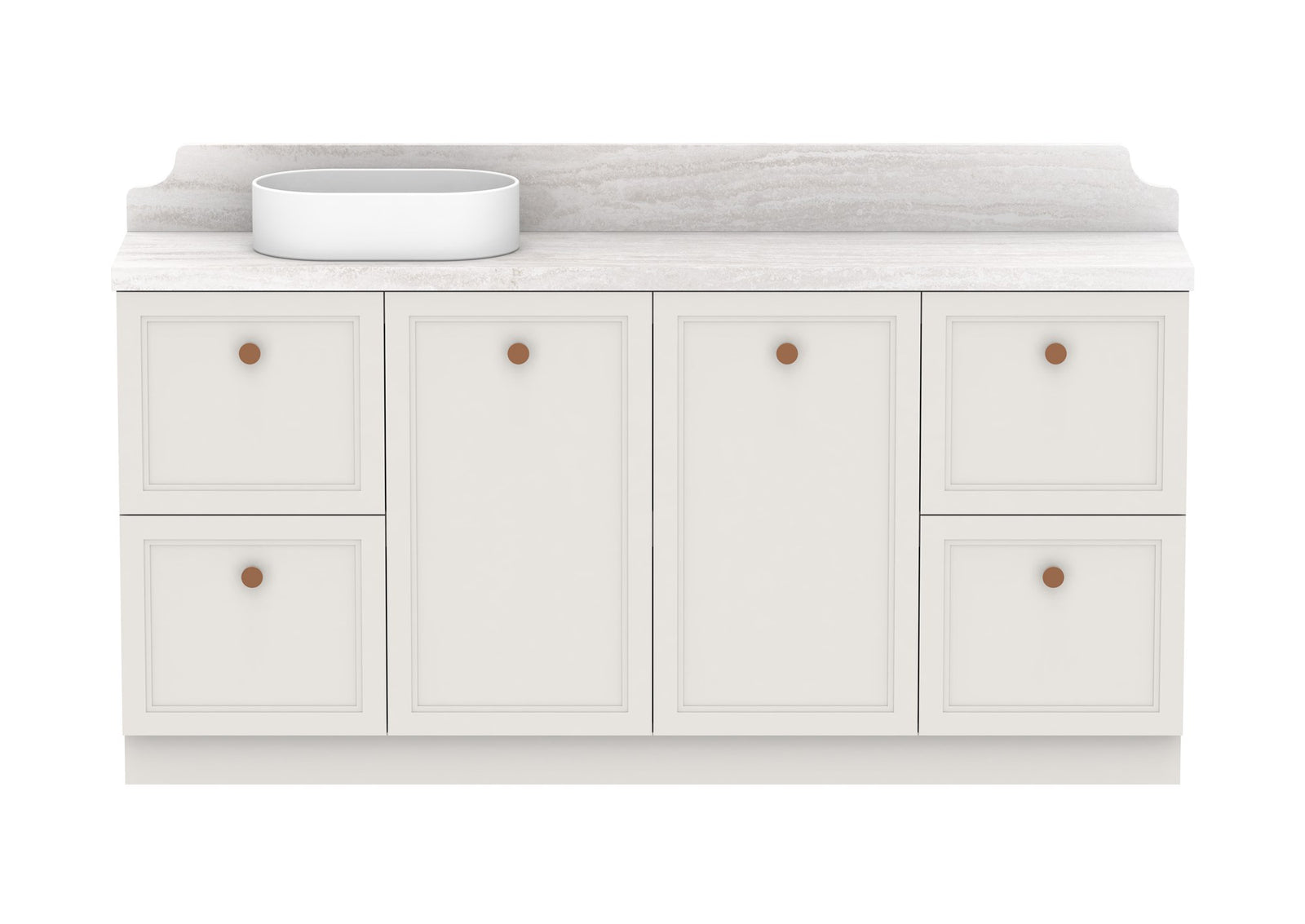 ADP Mabel Ensuite Floor Mount Vanity 1800mm left offset bowl, front view