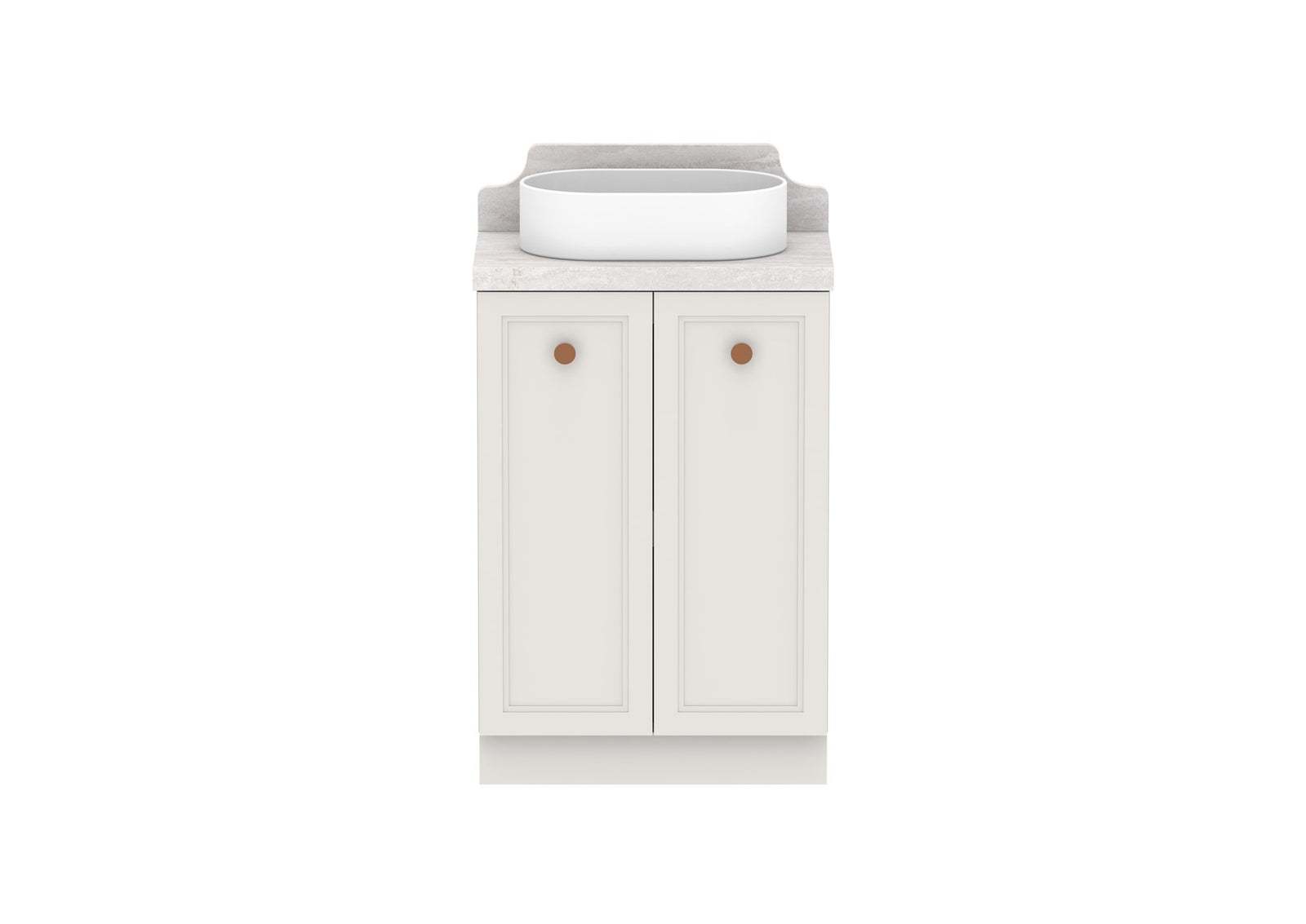 ADP Mabel Ensuite Floor Mount Vanity 600mm centre bowl, front view