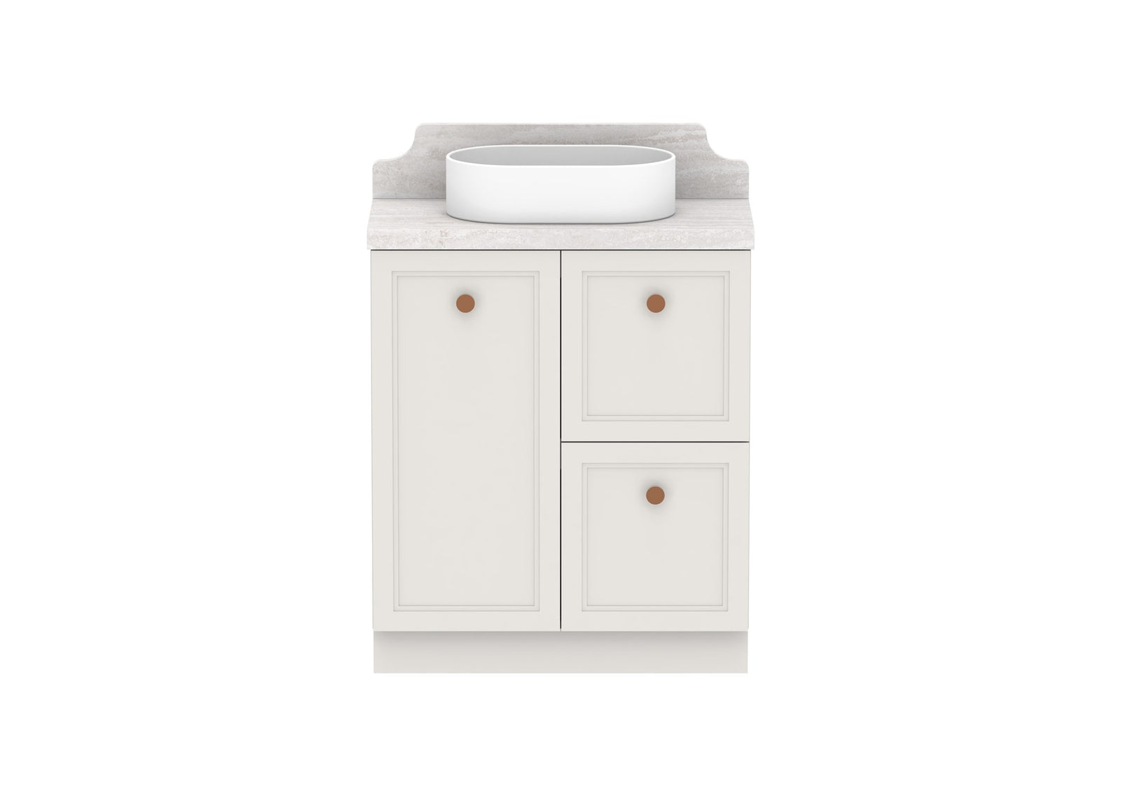 ADP Mabel Ensuite Floor Mount Vanity 750mm centre bowl, front view