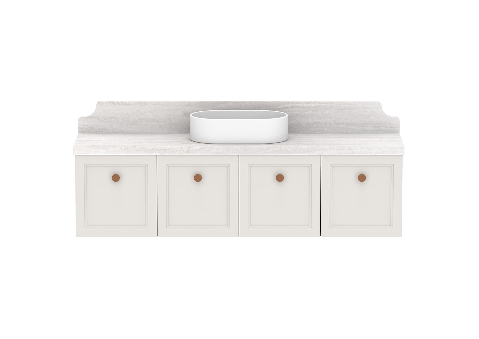 ADP Mabel Ensuite Wall Hung Vanity 1500mm centre bowl, front view