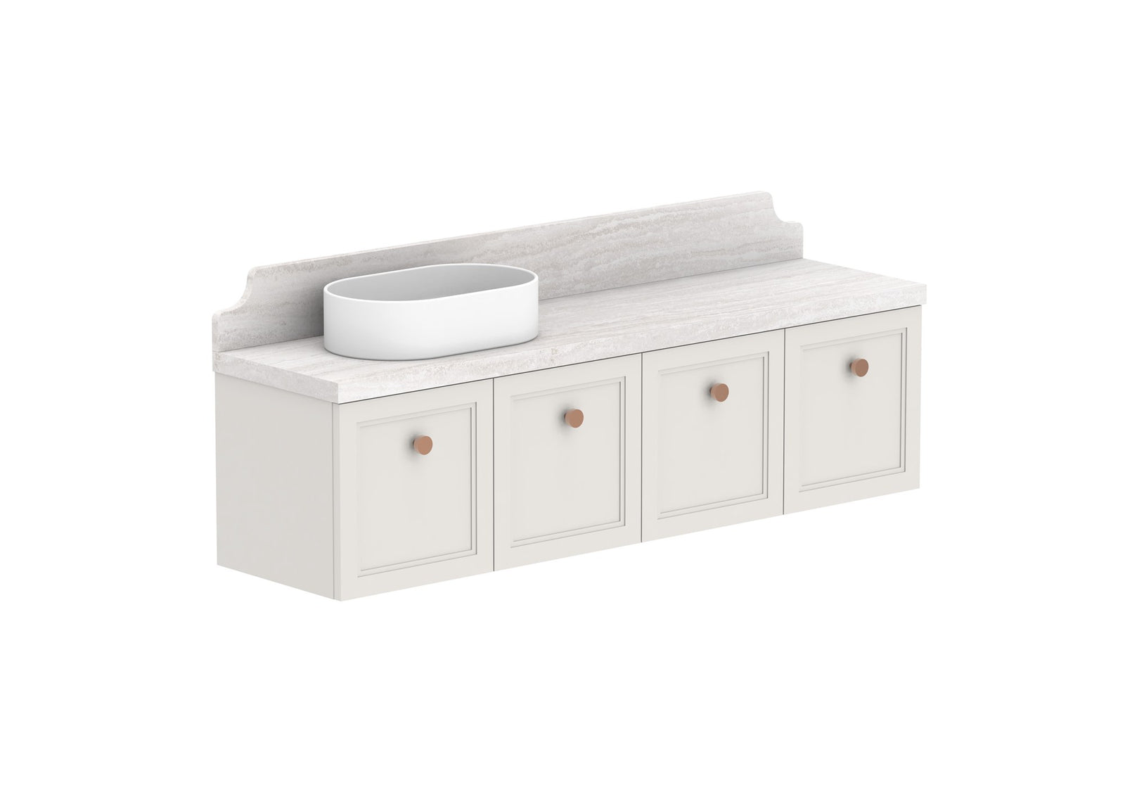 ADP Mabel Ensuite Wall Hung Vanity 1500mm left offset bowl