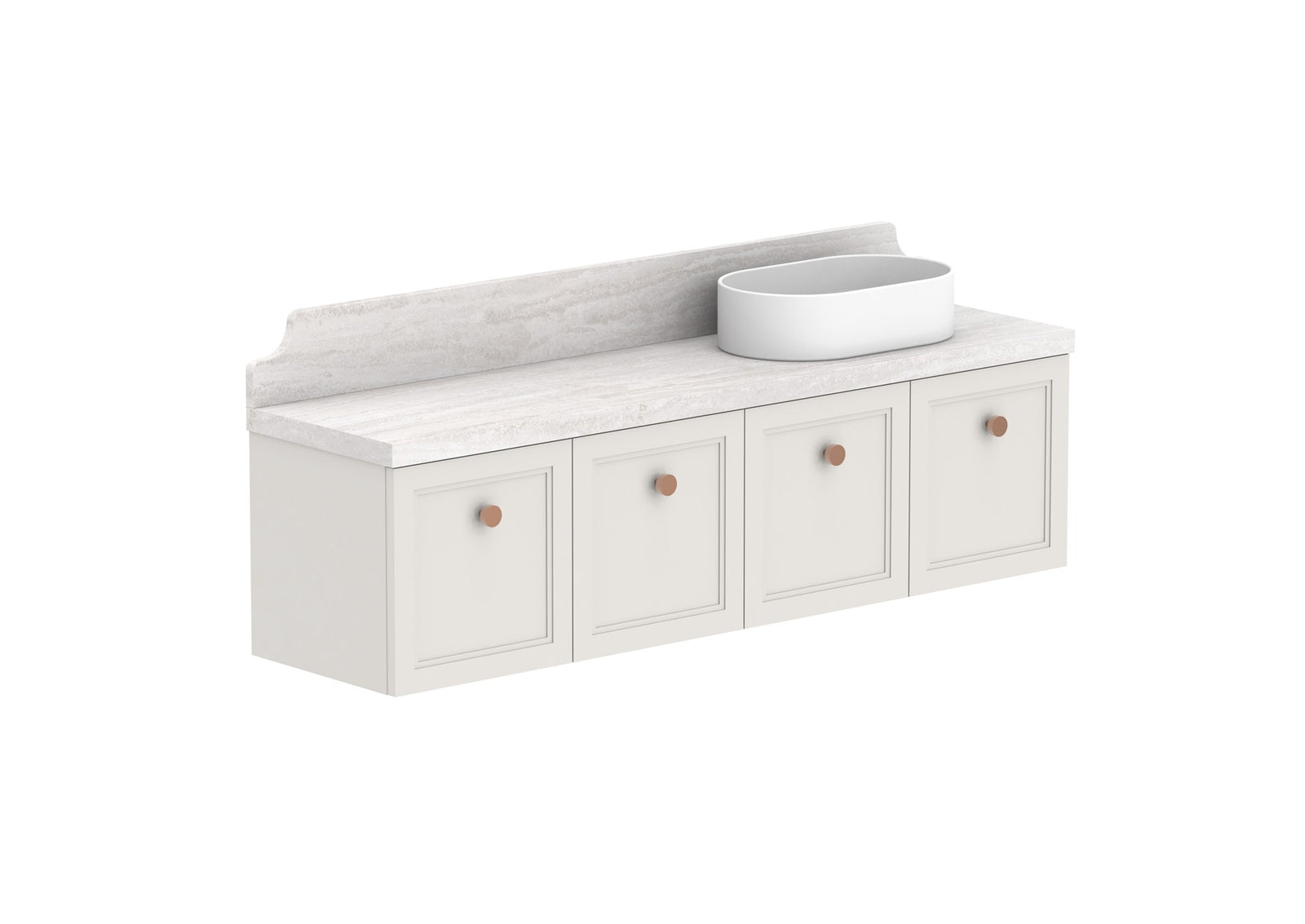 ADP Mabel Ensuite Wall Hung Vanity 1500mm right offset bowl