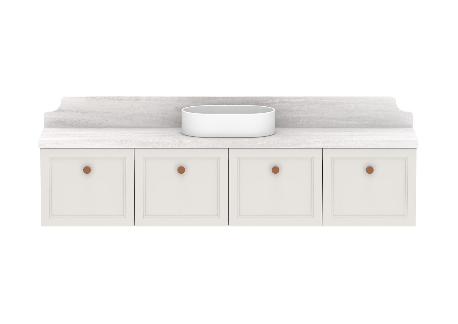 ADP Mabel Ensuite Wall Hung Vanity 1800mm centre bowl, front view
