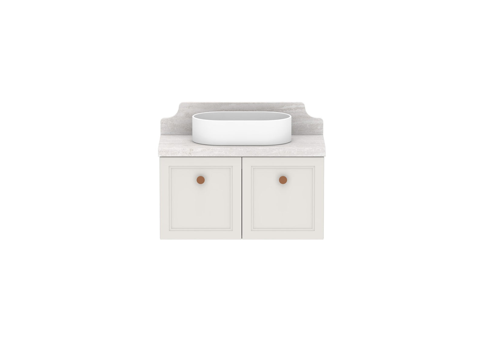 ADP Mabel Ensuite Wall Hung Vanity 750mm centre bowl, front view