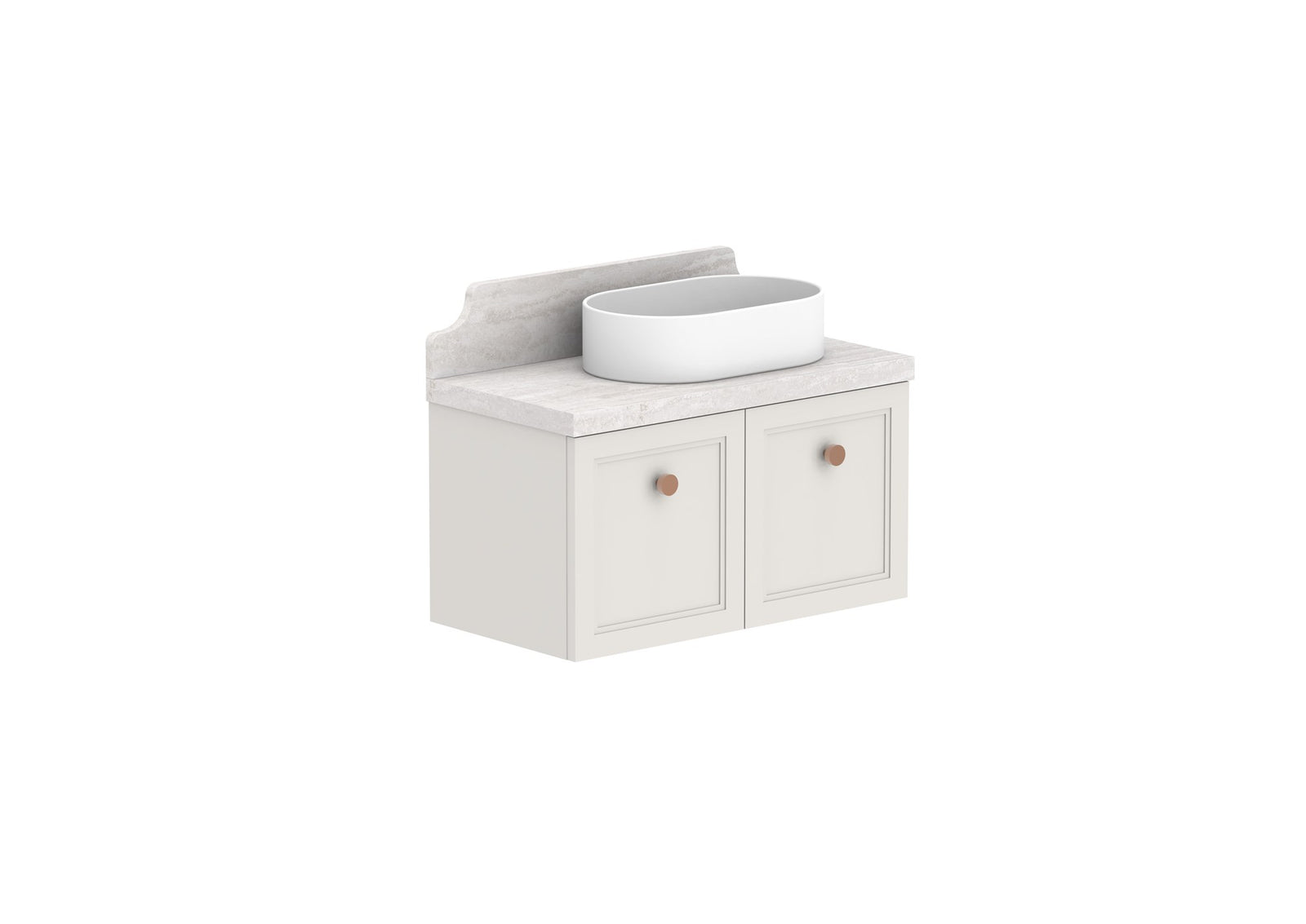 ADP Mabel Ensuite Wall Hung Vanity 750mm right offset bowl