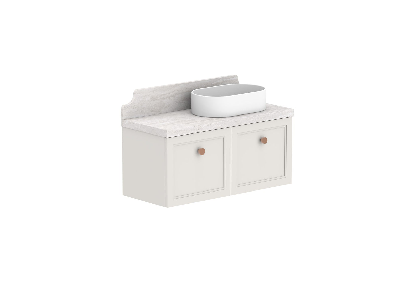 ADP Mabel Ensuite Wall Hung Vanity 900mm right offset bowl