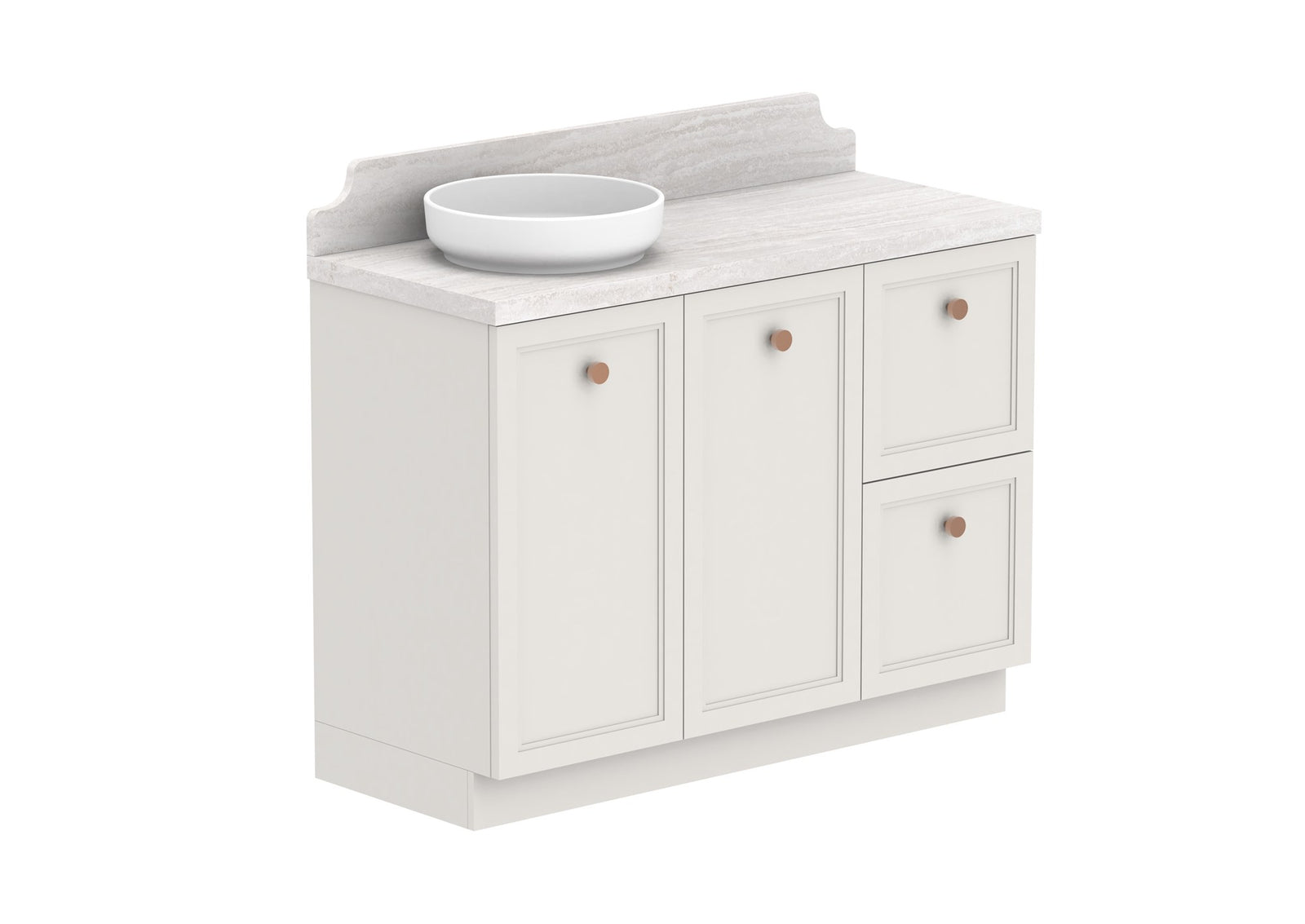 ADP Mabel Full Depth Floor Mount Vanity 1200mm left offset bowl