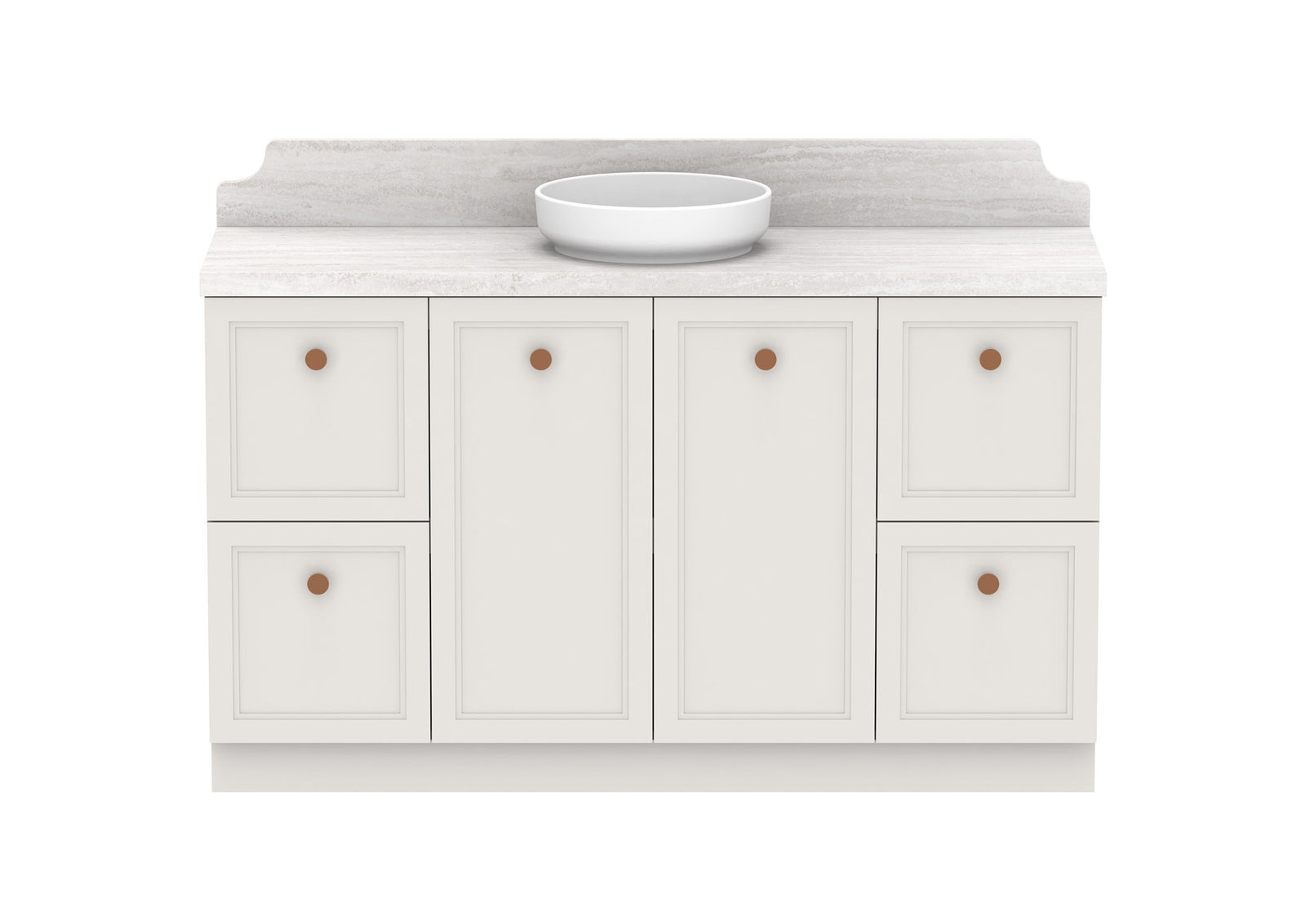 ADP Mabel Full Depth Floor Mount Vanity 1500mm centre bowl, front view