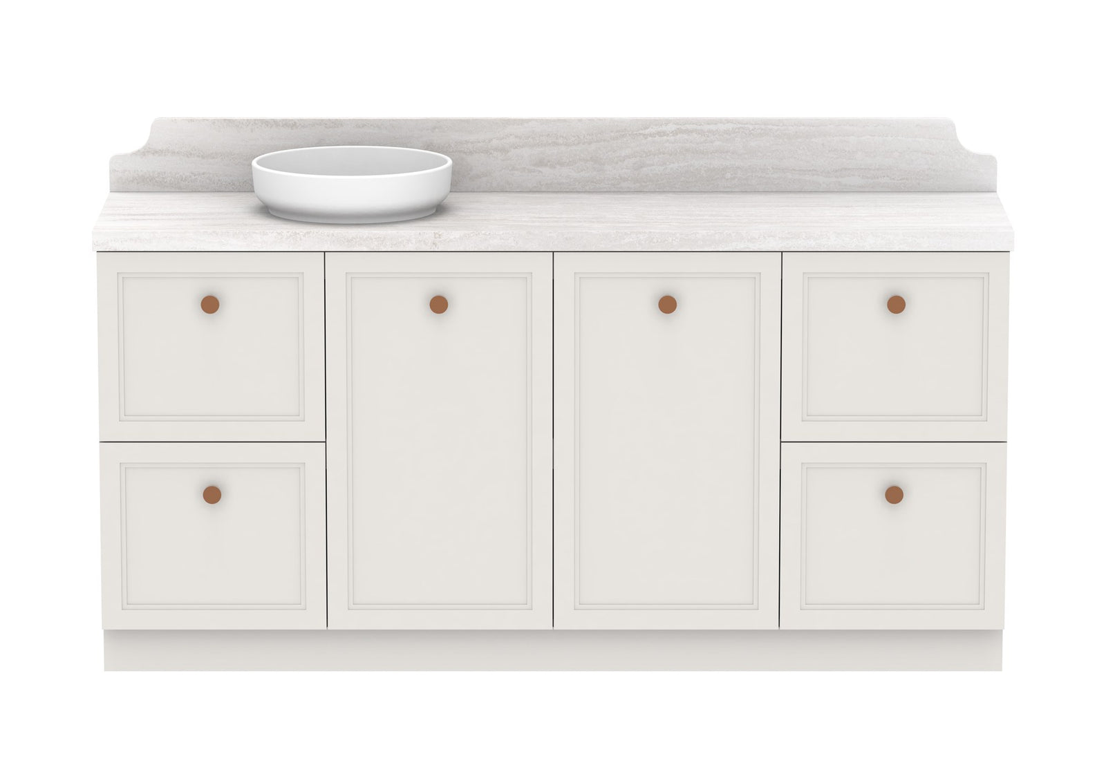 ADP Mabel Full Depth Floor Mount Vanity 1800mm left offset bowl, front view