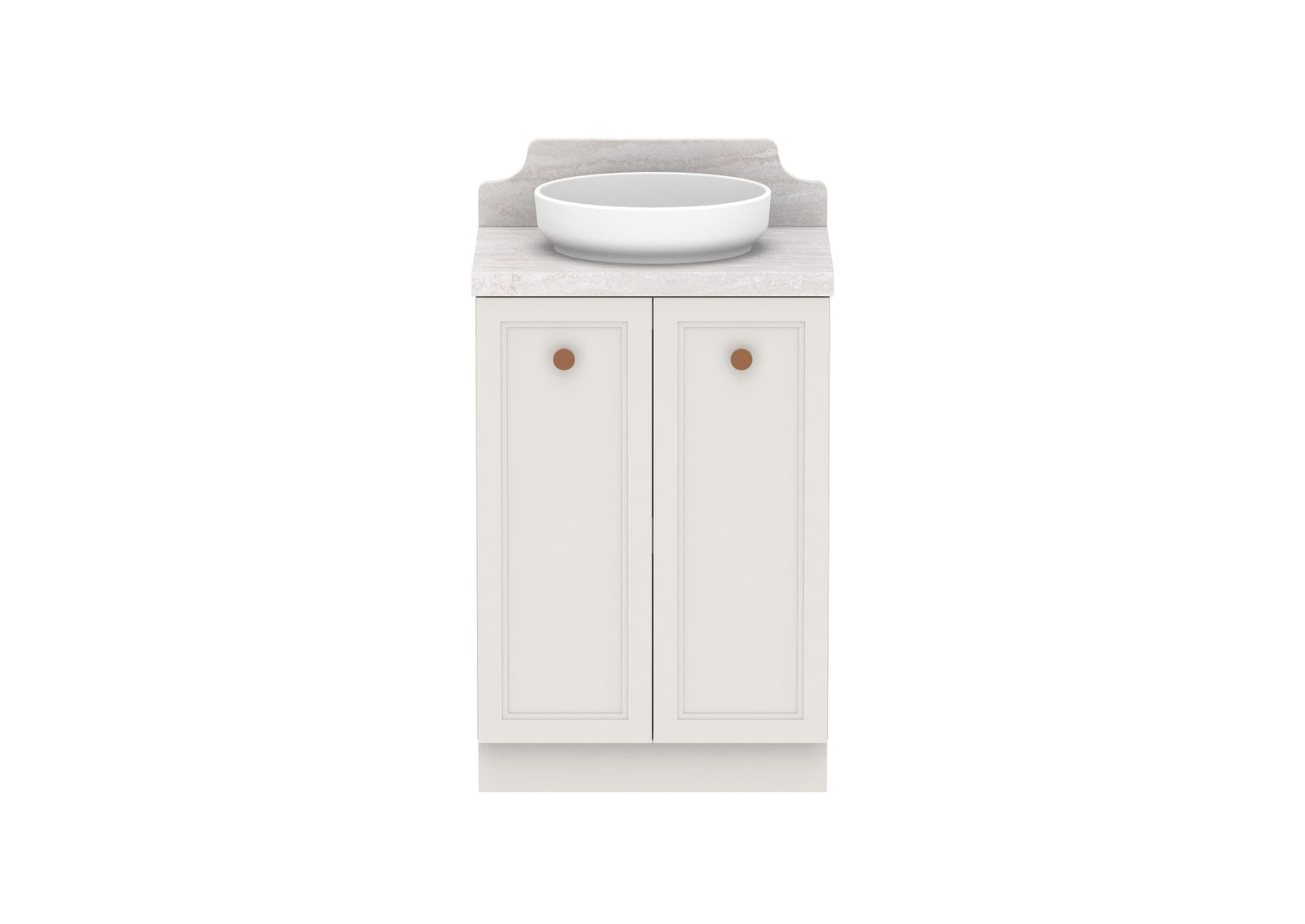 ADP Mabel Full Depth Floor Mount Vanity 600mm centre bowl, front view