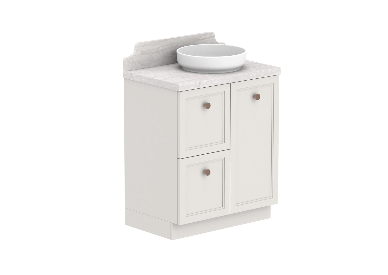 ADP Mabel Full Depth Floor Mount Vanity 750mm right offset bowl