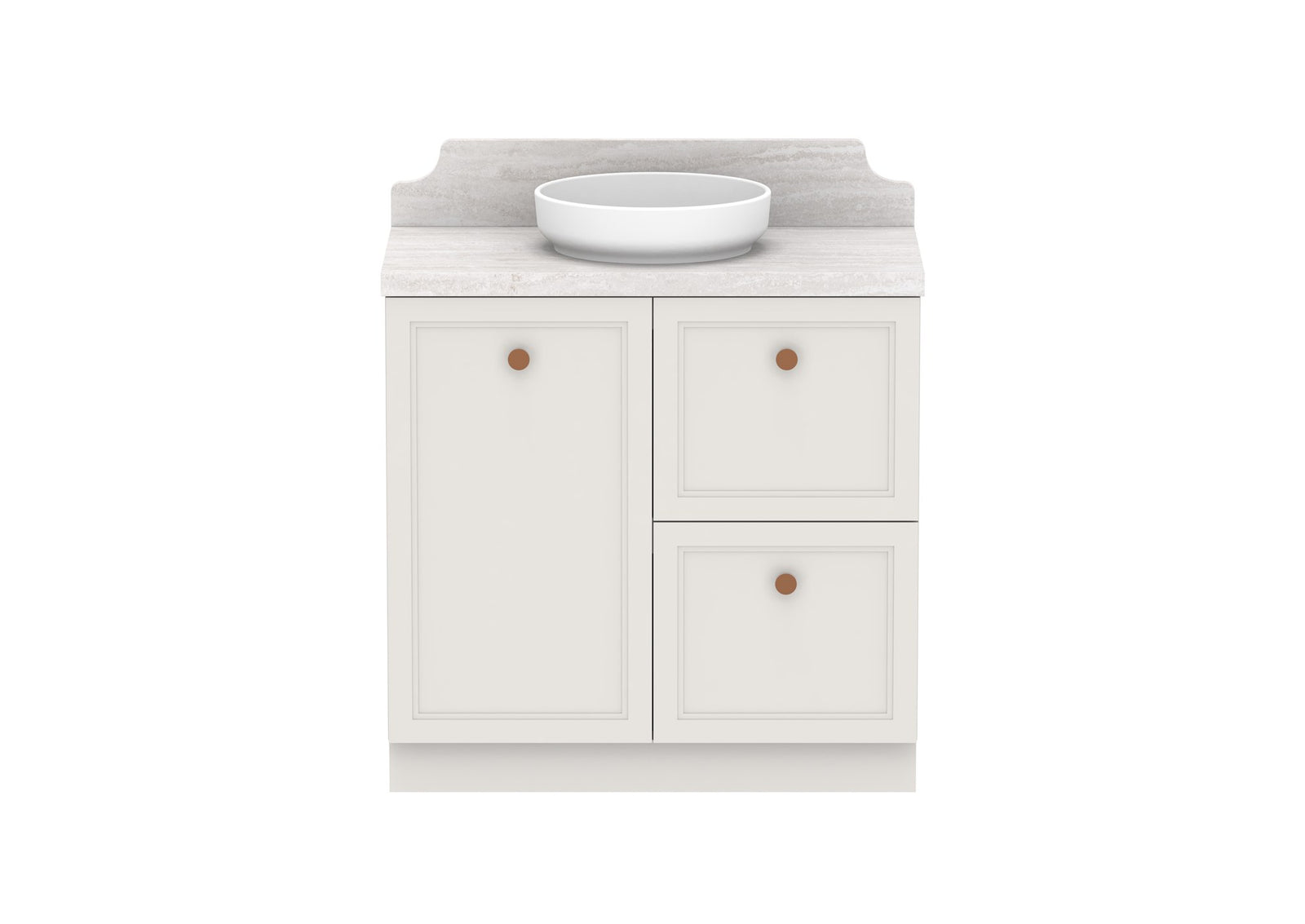 ADP Mabel Full Depth Floor Mount Vanity 900mm centre bowl, front view