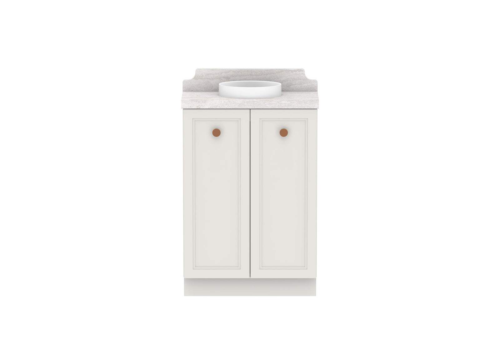 ADP Mabel Mini Floor Mount Vanity 600mm centre bowl, front view