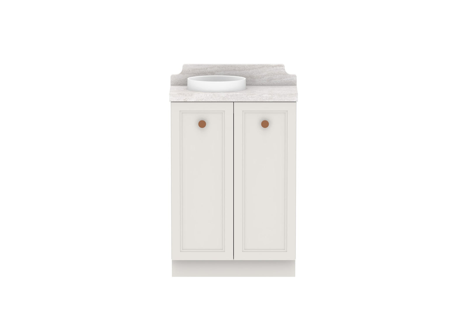 ADP Mabel Mini Floor Mount Vanity 600mm left offset bowl, front view