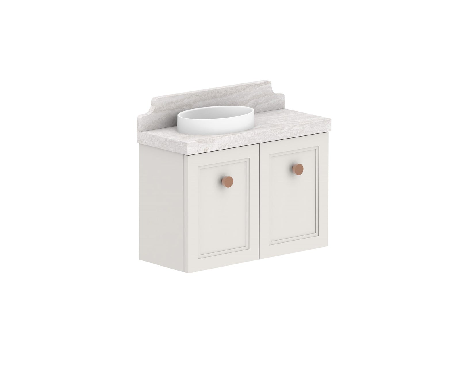 ADP Mabel Mini Wall Hung Vanity 600mm left offset bowl