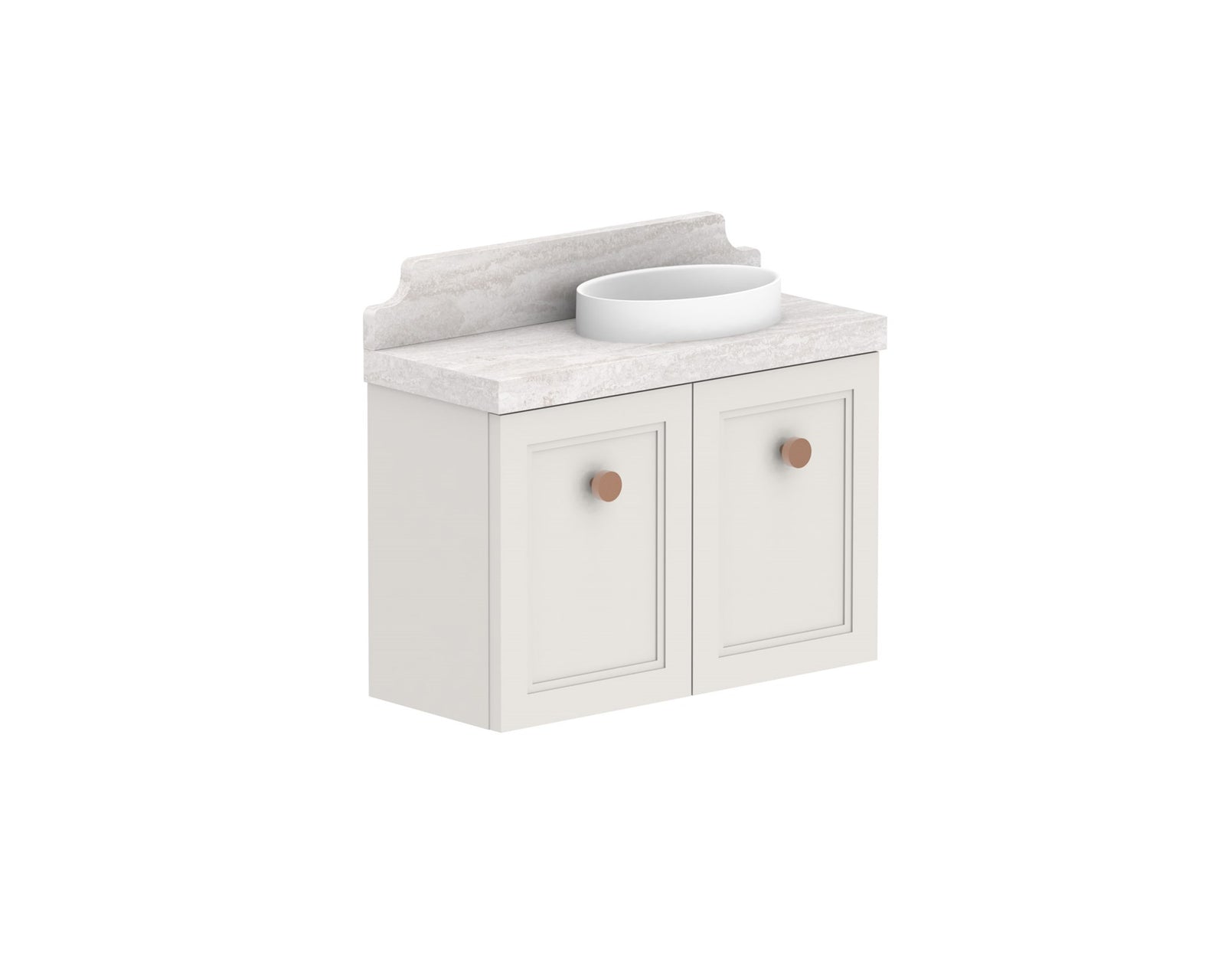 ADP Mabel Mini Wall Hung Vanity 600mm right offset bowl