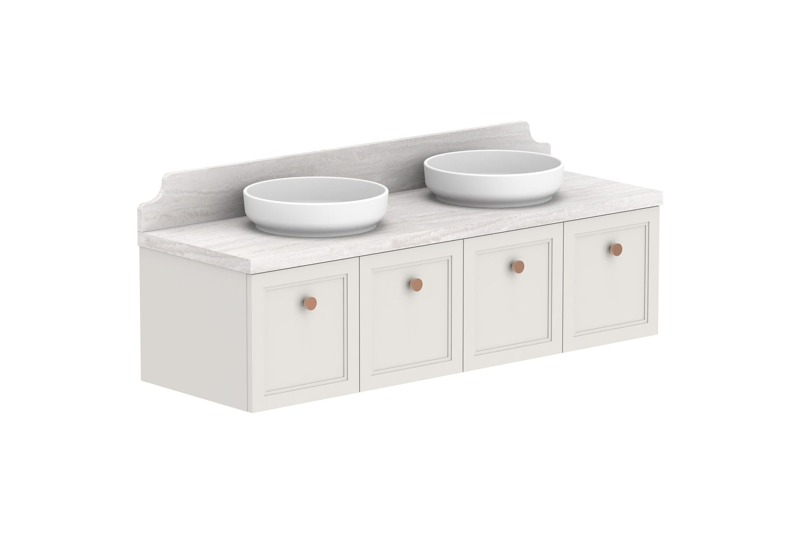 ADP Mabel Full Depth Wall Hung Vanity 1500mm double bowl