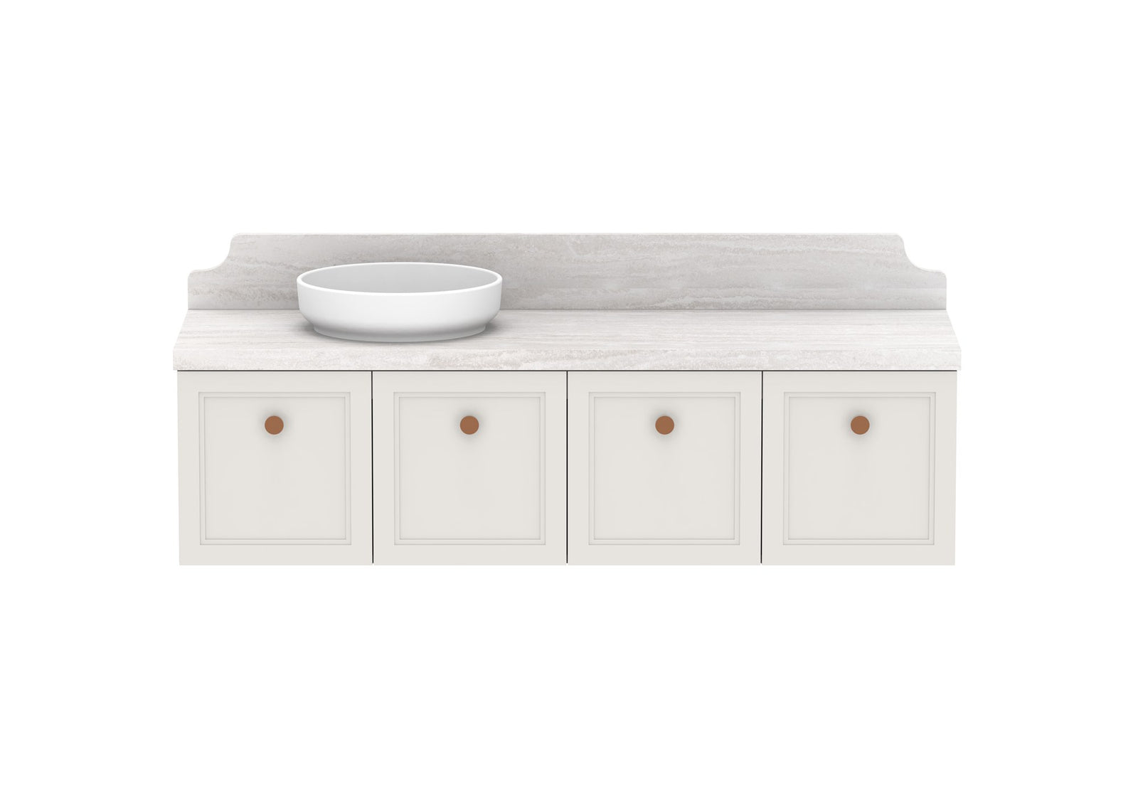 ADP Mabel Full Depth Wall Hung Vanity 1500mm left offset bowl, front view