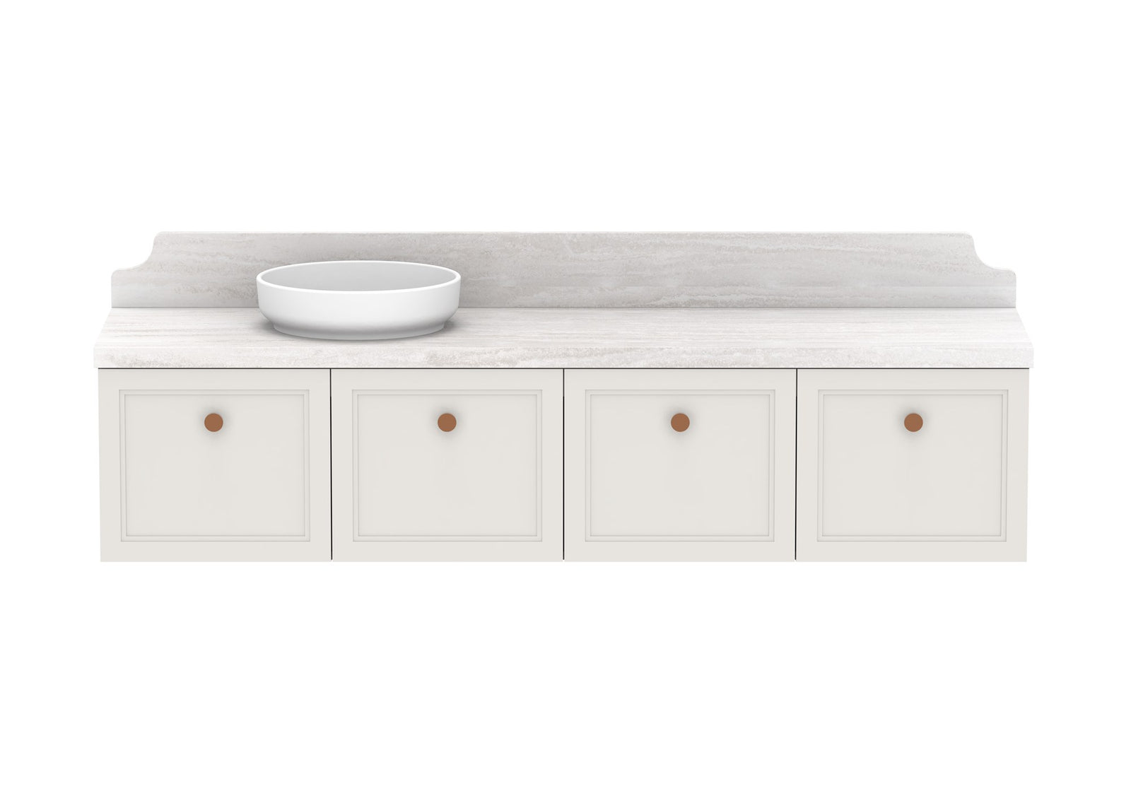 ADP Mabel Full Depth Wall Hung Vanity 1800mm left offset bowl, front view