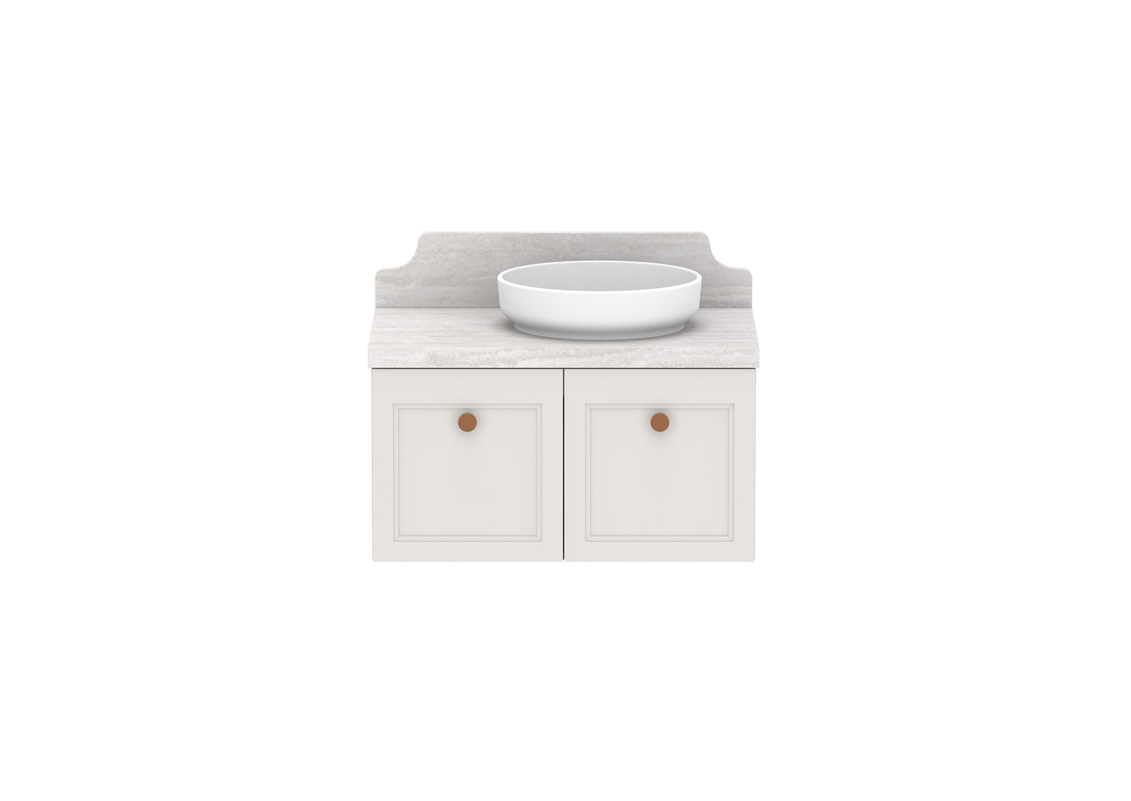 ADP Mabel Full Depth Wall Hung Vanity 750mm right offset bowl, front view