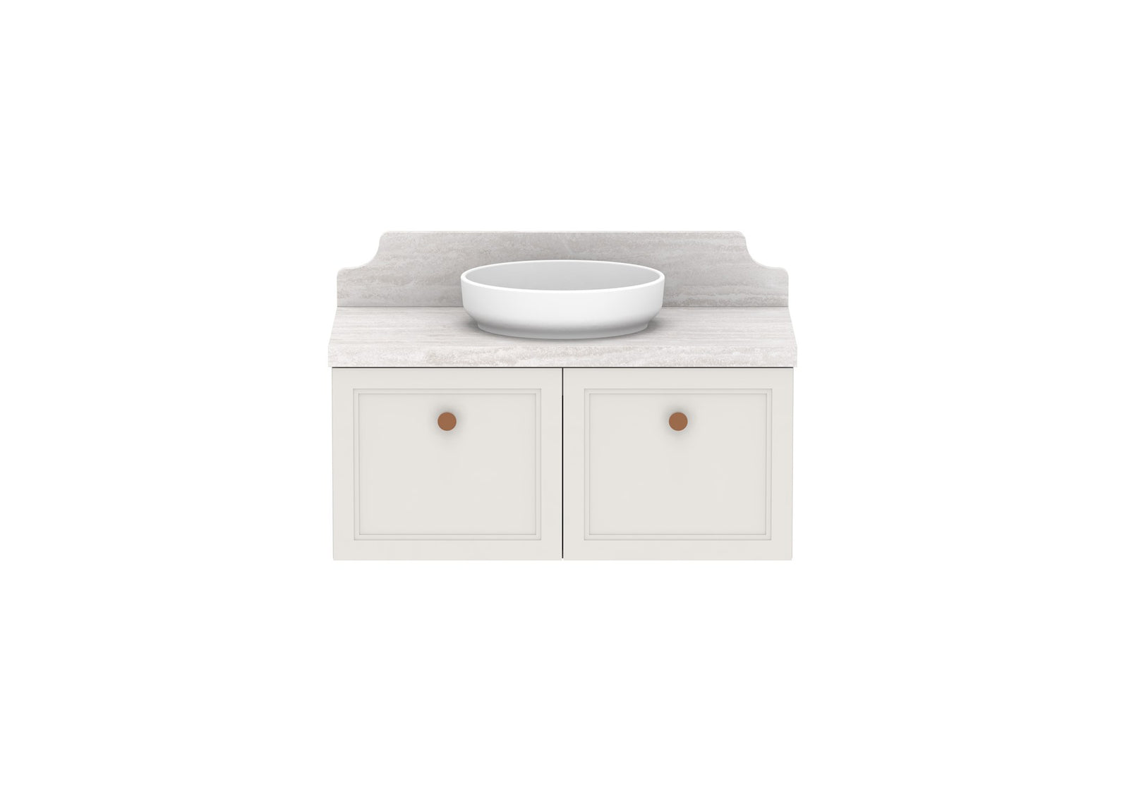 ADP Mabel Full Depth Wall Hung Vanity 900mm centre bowl, front view