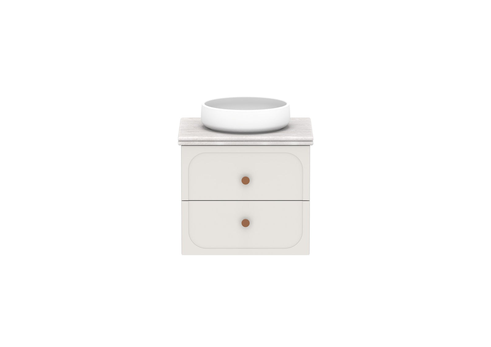 ADP Madden Wall Hung Vanity 600mm centre bowl, front view